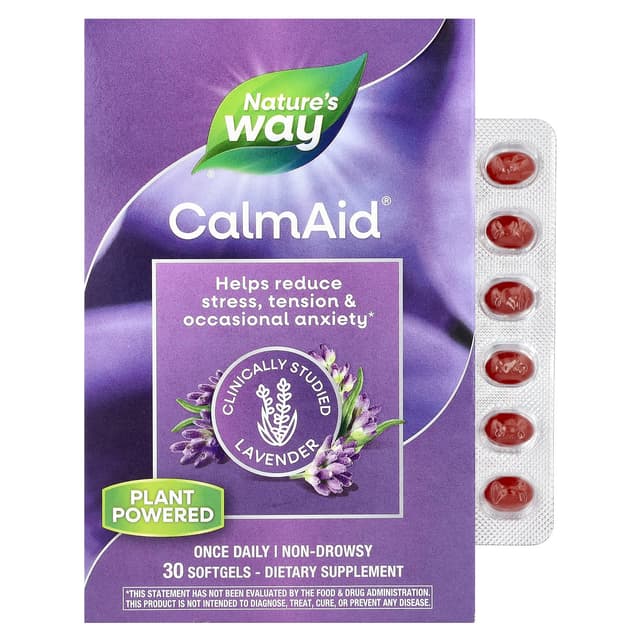 Nature's Way, CalmAid,科學研究薰衣花草,80 毫克,30 粒軟膠囊