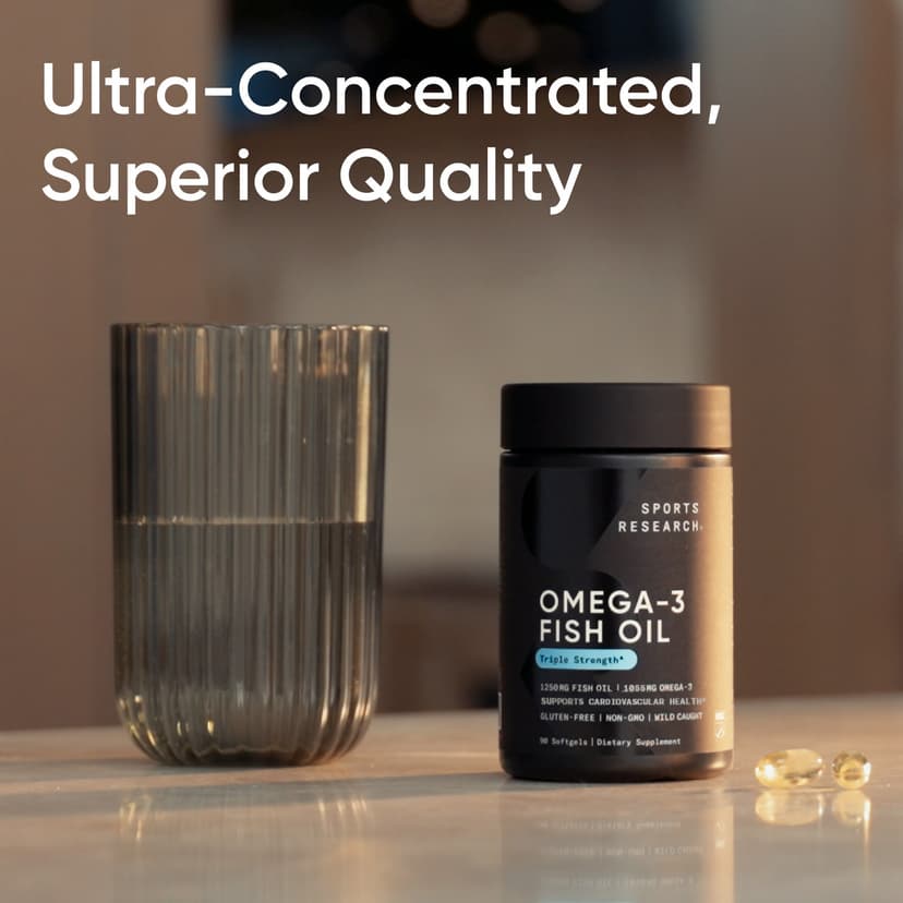 Sports Research, Omega-3 魚油,三倍功效,30 粒軟凝膠