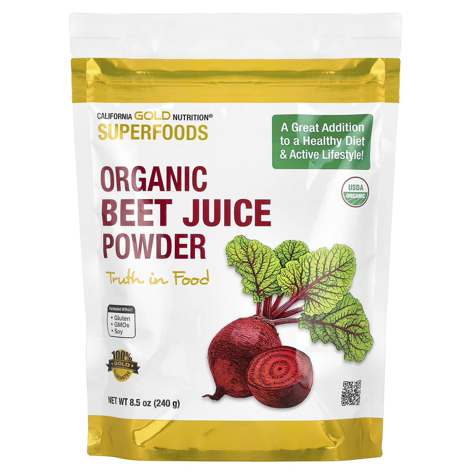 California Gold Nutrition, SuperFood,有機甜菜汁粉,8.5 盎司(240 克)