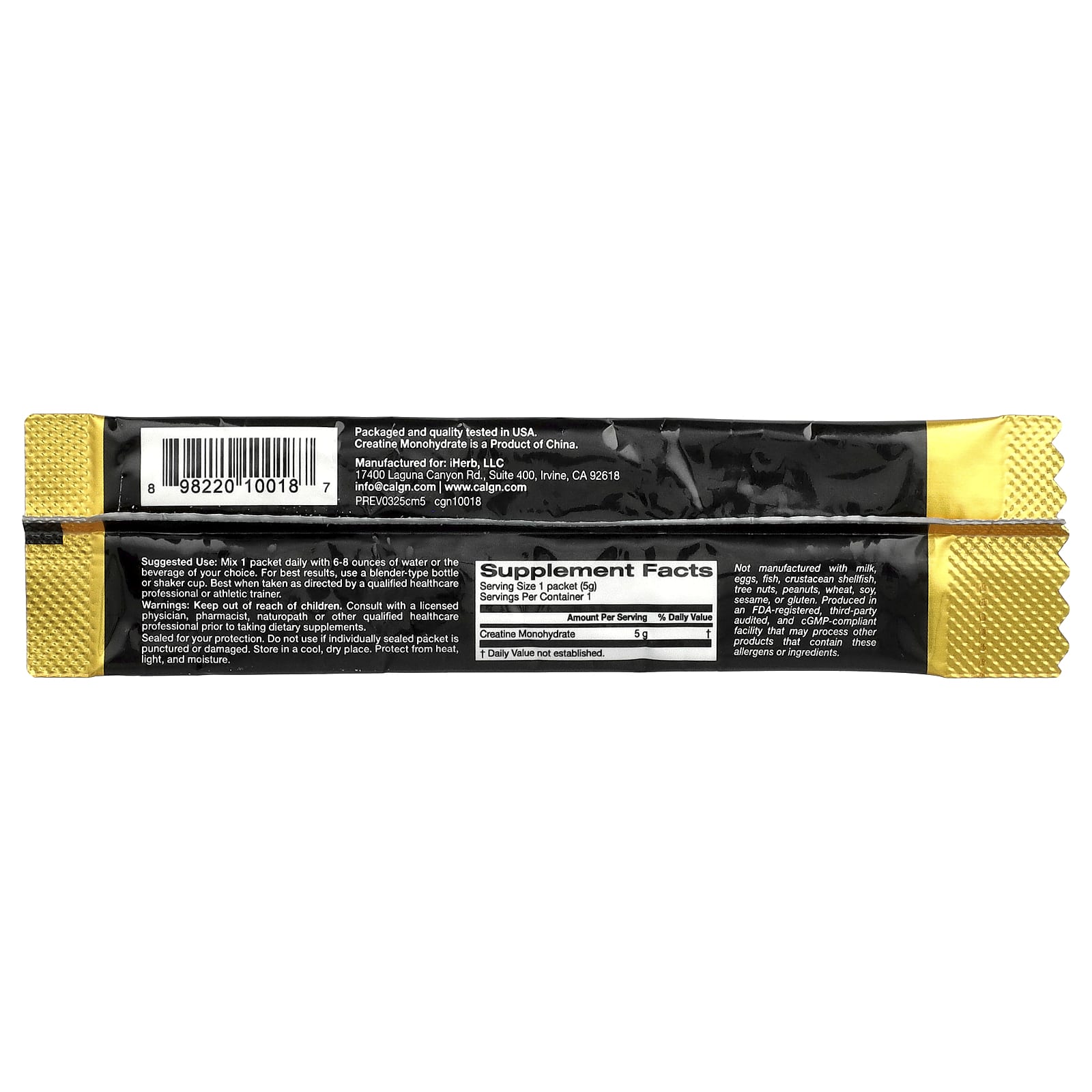 California Gold Nutrition, 運動系列,一水肌酸,原味,0.18 盎司(5 克)