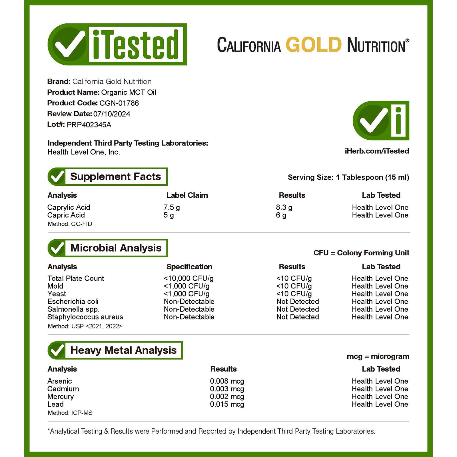 California Gold Nutrition, 運動系列,有機中鏈甘油三酯油,原味,12 液量盎司(355 毫升)