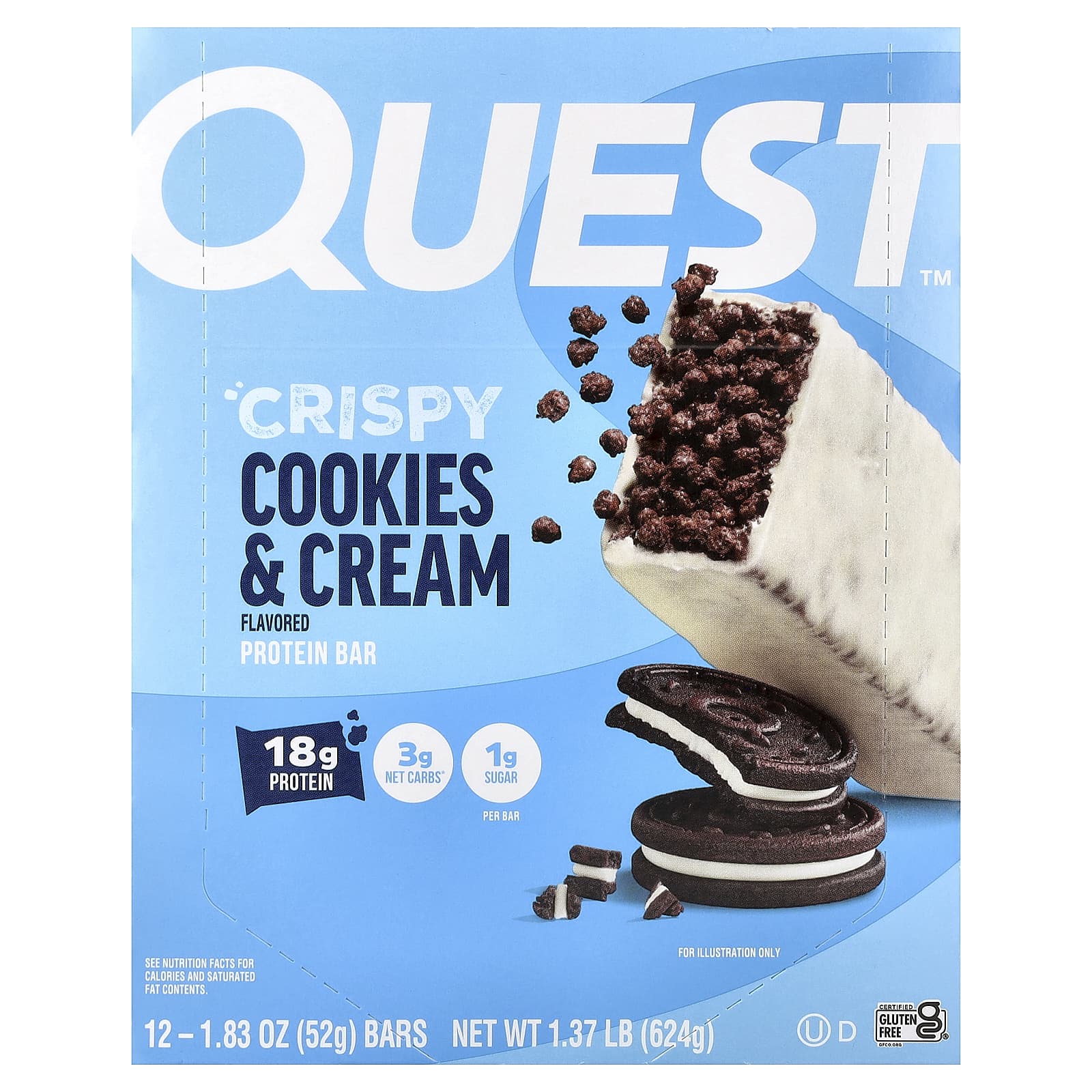 Quest Nutrition, 蛋白棒,脆奶油曲奇,12 根,每根 1.83 盎司(52 克)