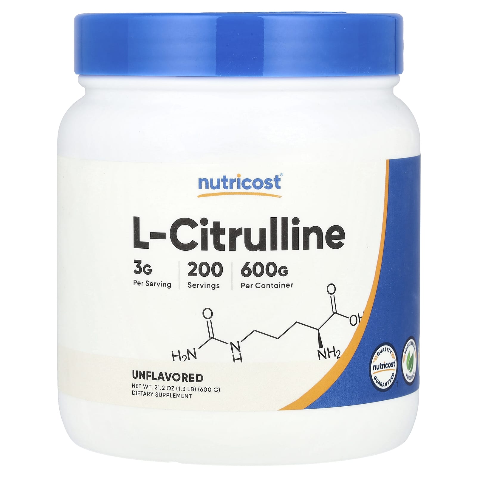 Nutricost, L-瓜氨酸,原味,1.3 磅(600 克)