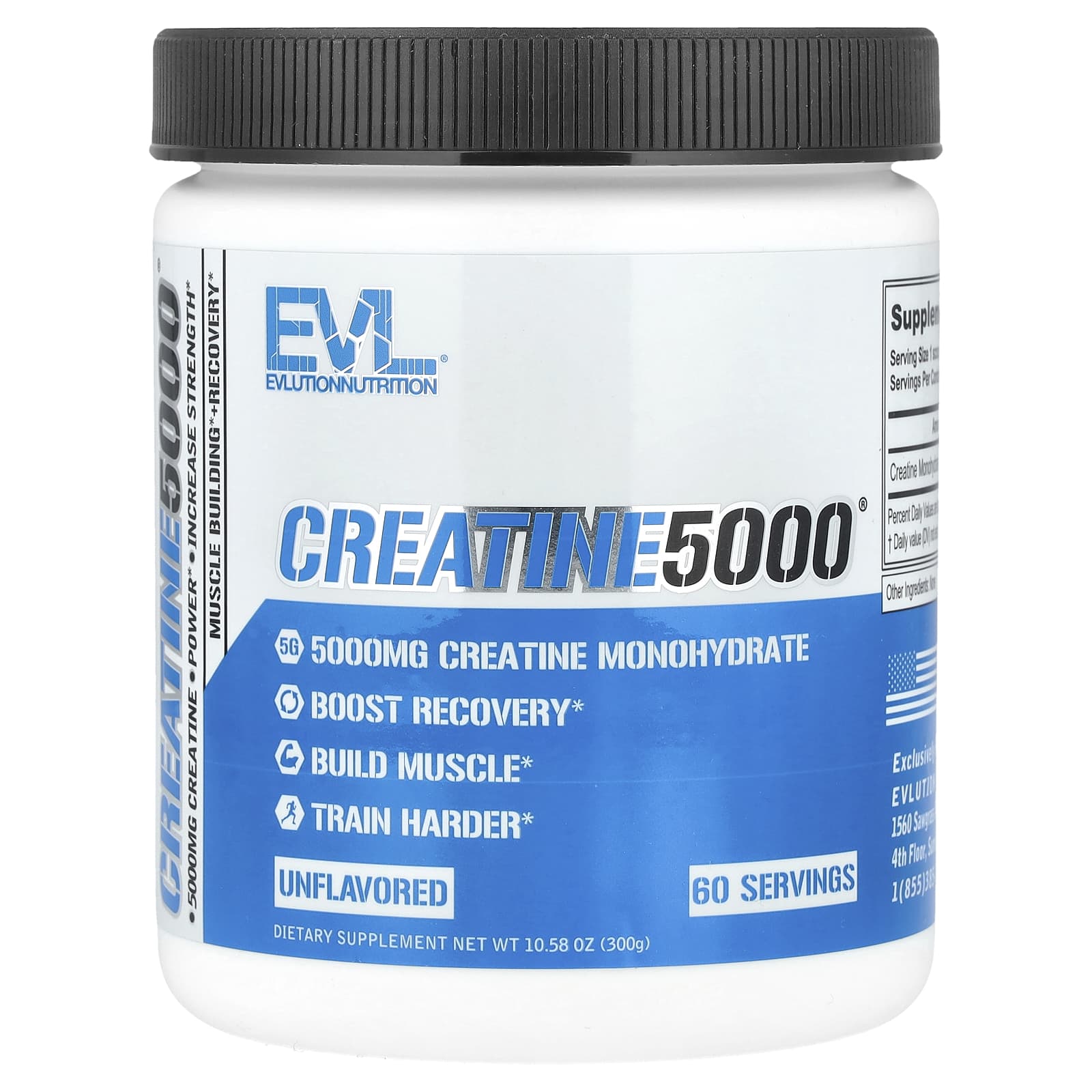 EVLution Nutrition, CREATINE5000,原味,10.58 盎司(300 克)