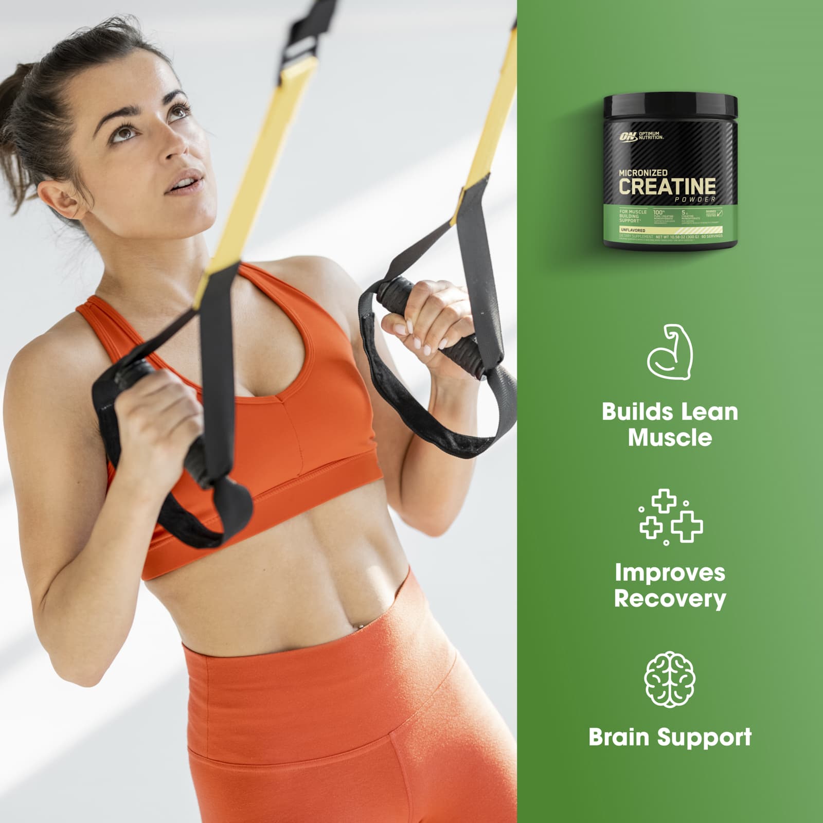 Optimum Nutrition, 肌酸粉,微粉化,天然原味,5000毫克,10.5盎司(300克)