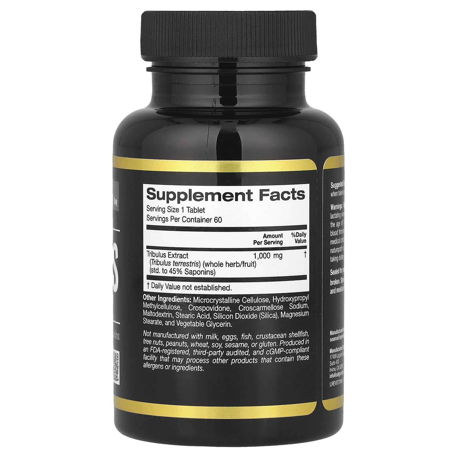California Gold Nutrition, 運動系列,蒺藜,1,000 毫克,60 片