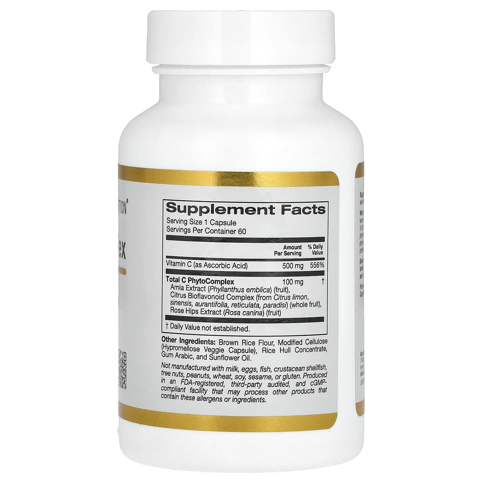 California Gold Nutrition, Total C 複合物,含抗壞血酸、餘甘子提取物、柑橘生物類黃酮和玫瑰果提取物,500 毫克,60 粒素食膠囊