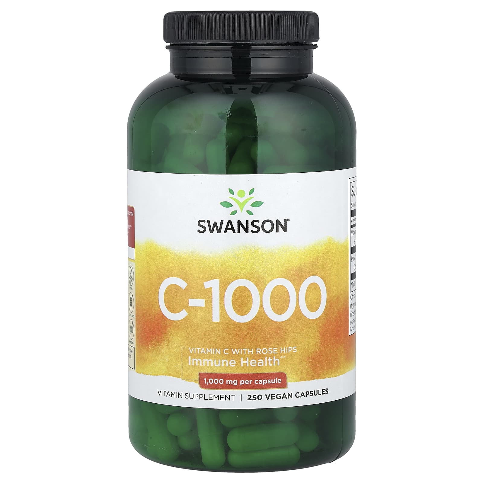 Swanson Vitamins, C-1000,玫瑰果維他命 C,250 粒全素膠囊