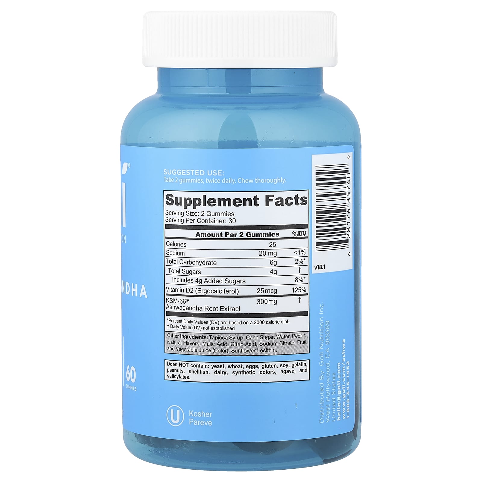 Goli Nutrition, 南非醉茄軟糖,60 粒軟糖