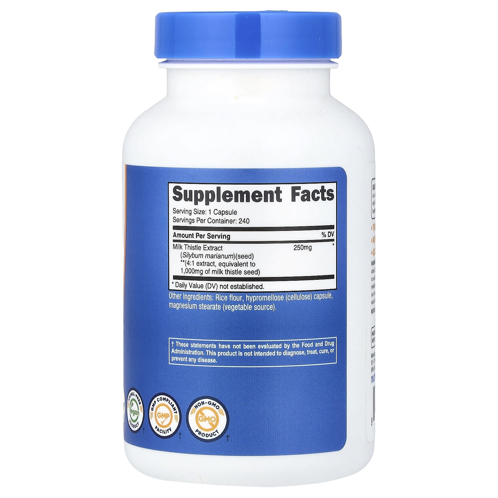 Nutricost, 水飛薊,250 毫克,240 粒膠囊