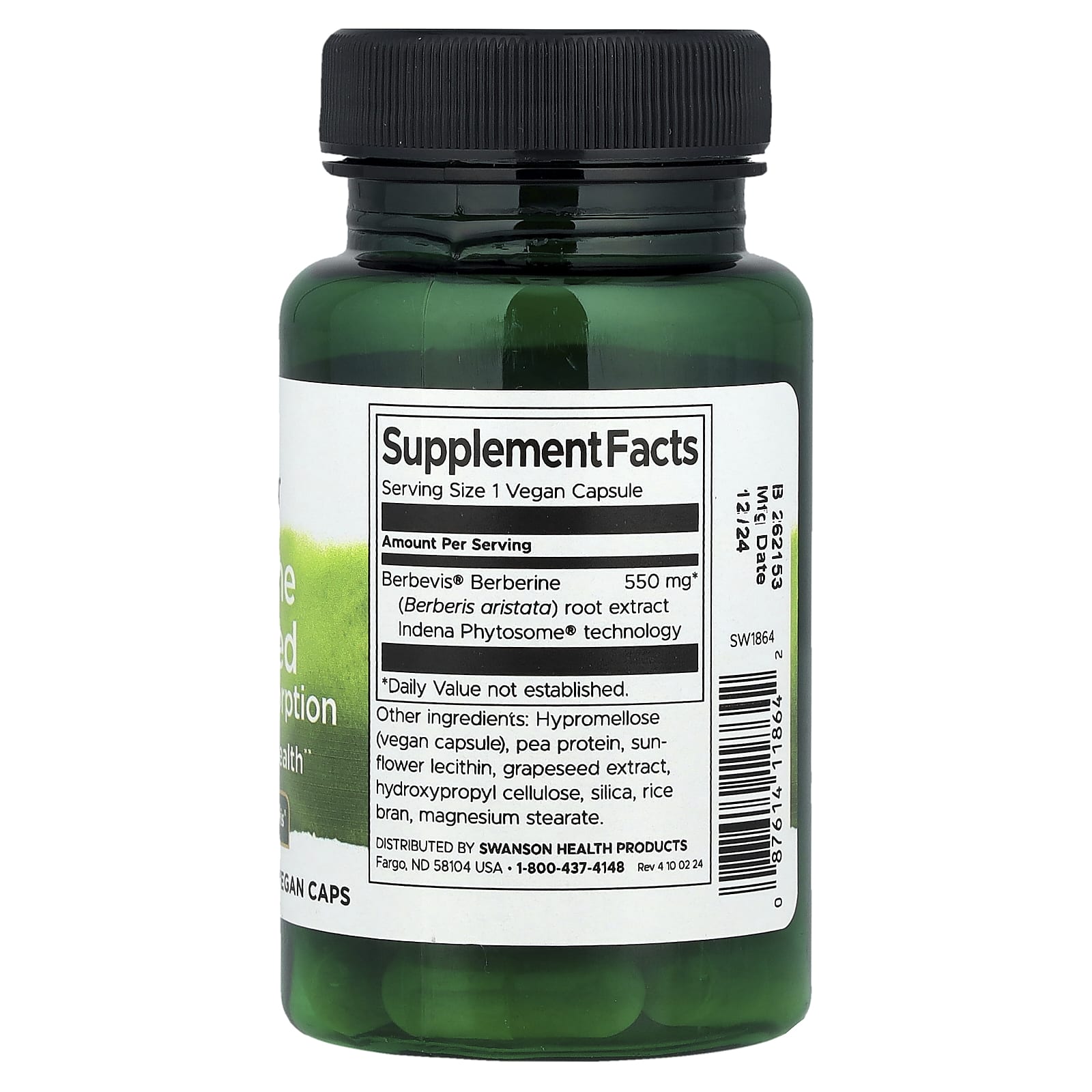 Swanson Vitamins, 優效吸收小檗鹼,30 粒全素膠囊(每粒膠囊 550 毫克)