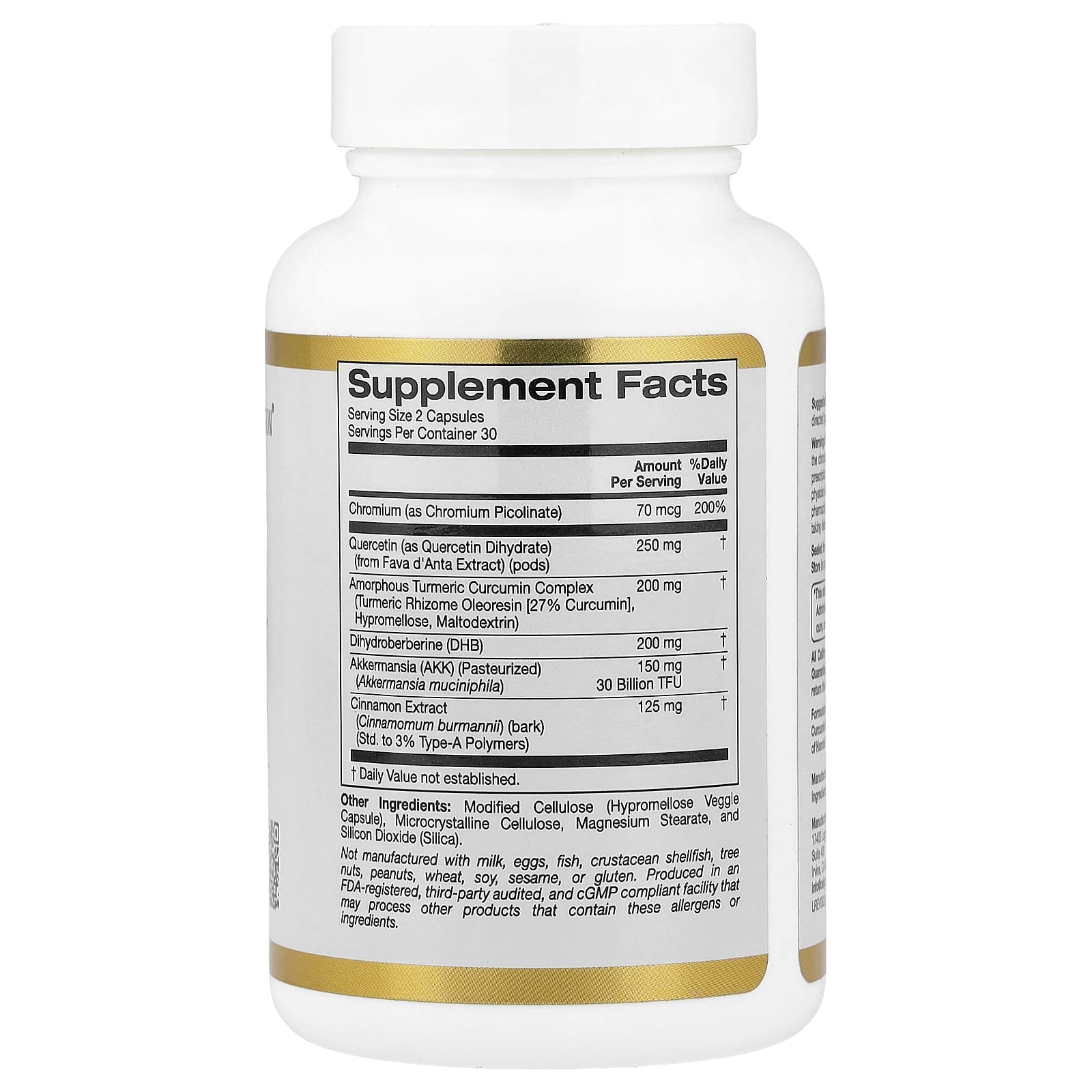 California Gold Nutrition, GLP-1 Supreme™,含阿克曼菌、小檗鹼、五羥黃酮及姜黃素,60 粒素食膠囊