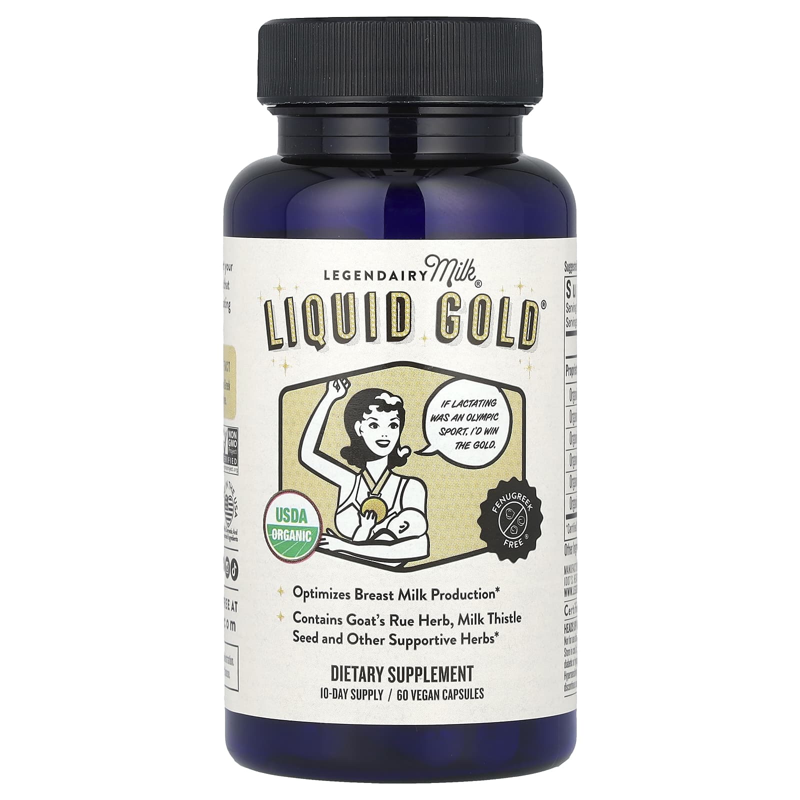 Legendairy Milk, Liquid Gold®,60 粒全素膠囊