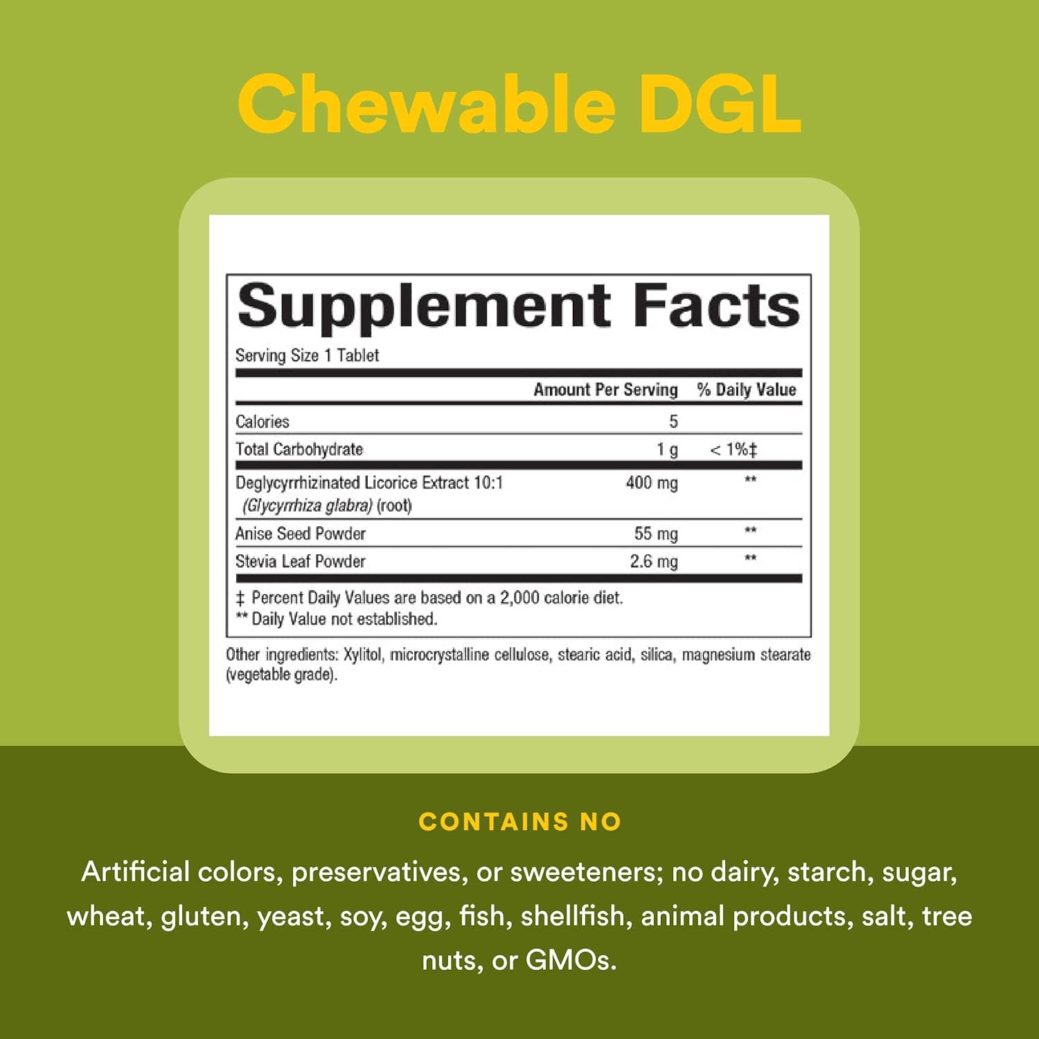 Natural Factors, DGL,解甘草提取物,180 片咀嚼片