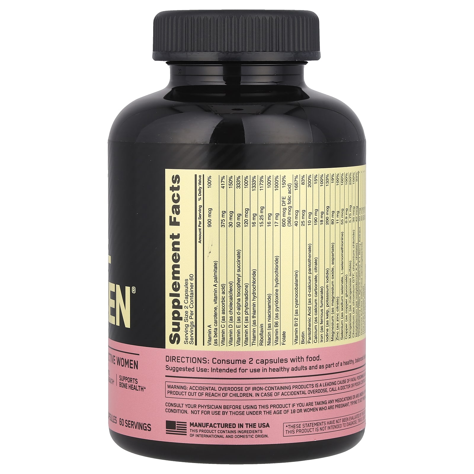 Optimum Nutrition, Opti-Women®,針對活躍女性的多維他命,120 粒膠囊