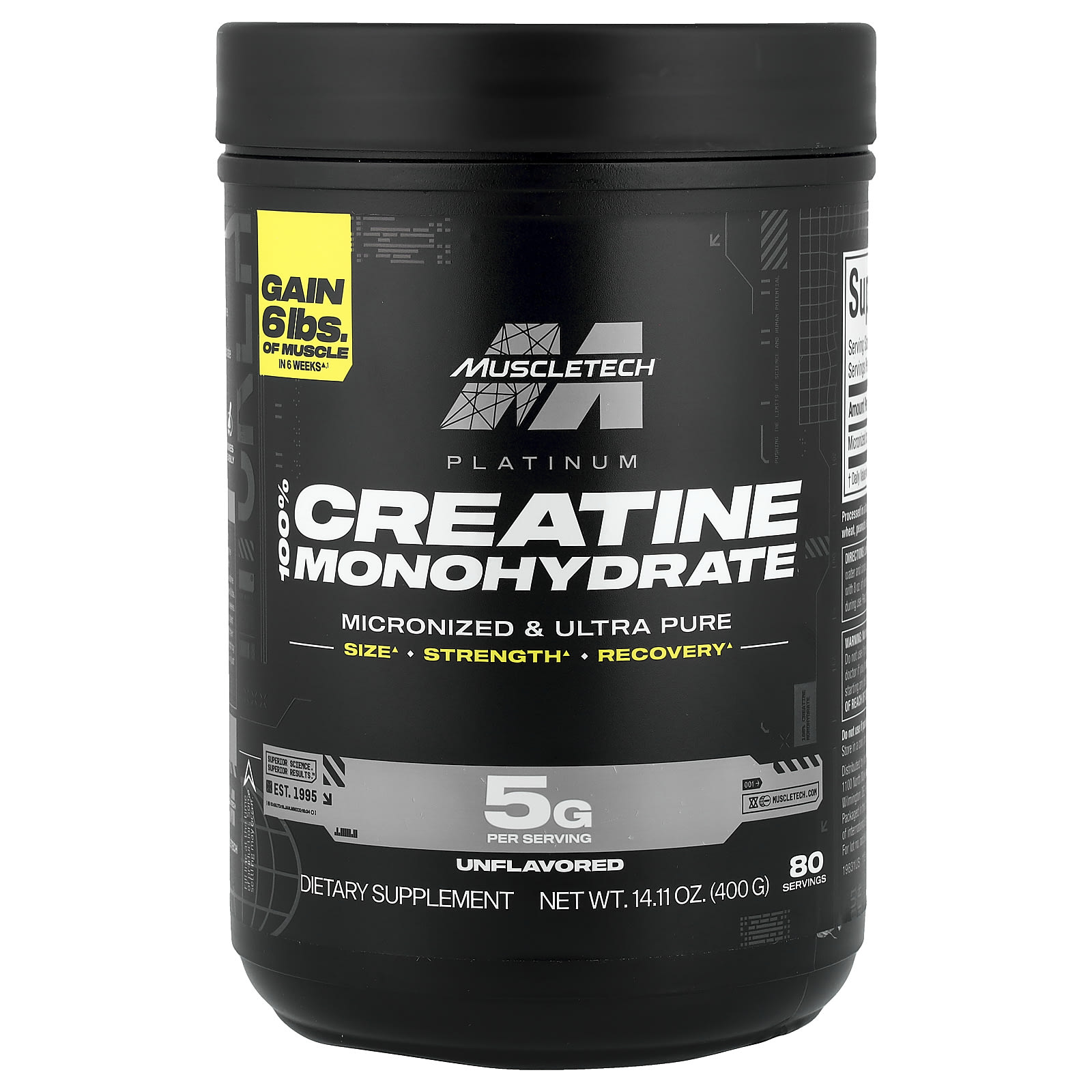 MuscleTech, 白金全一水肌酸,原味,14.11 盎司(400 克)