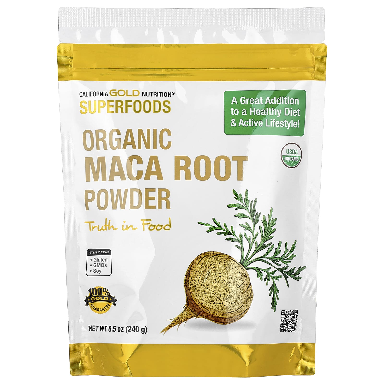 California Gold Nutrition, SuperFood,認可有機祕魯瑪卡根粉,8.5 盎司(240 克)