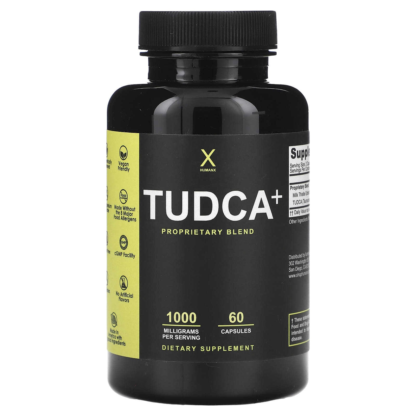 Humanx, Tudca+,1000 毫克,60 粒膠囊(每粒膠囊 500 毫克)
