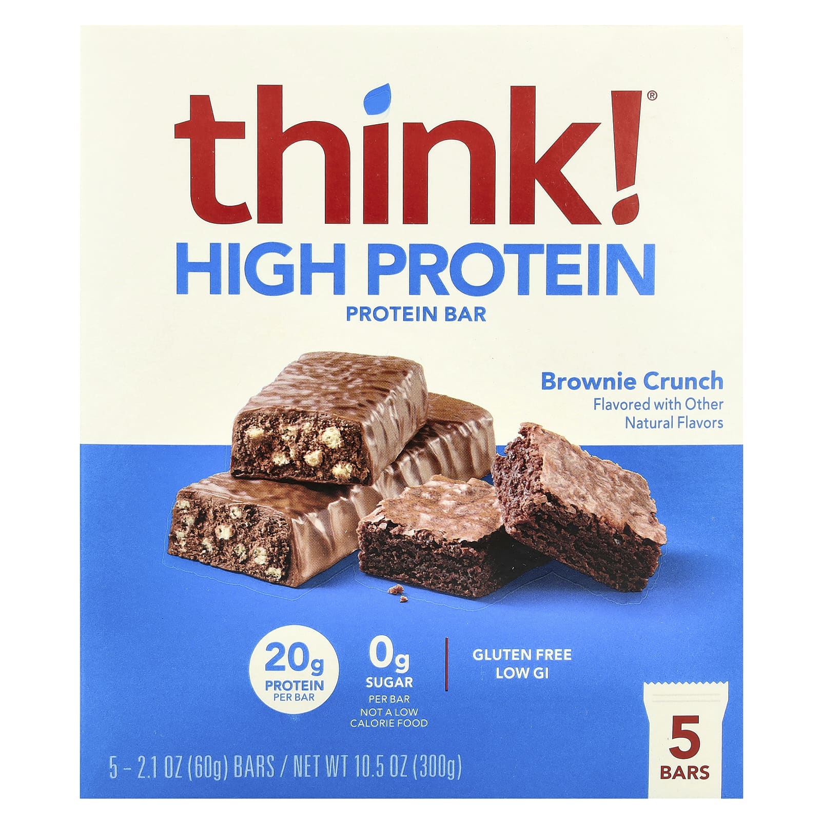 Think !, 高蛋白棒,Brownie Crunch,5 棒,每棒 2.1 盎司(60 克)