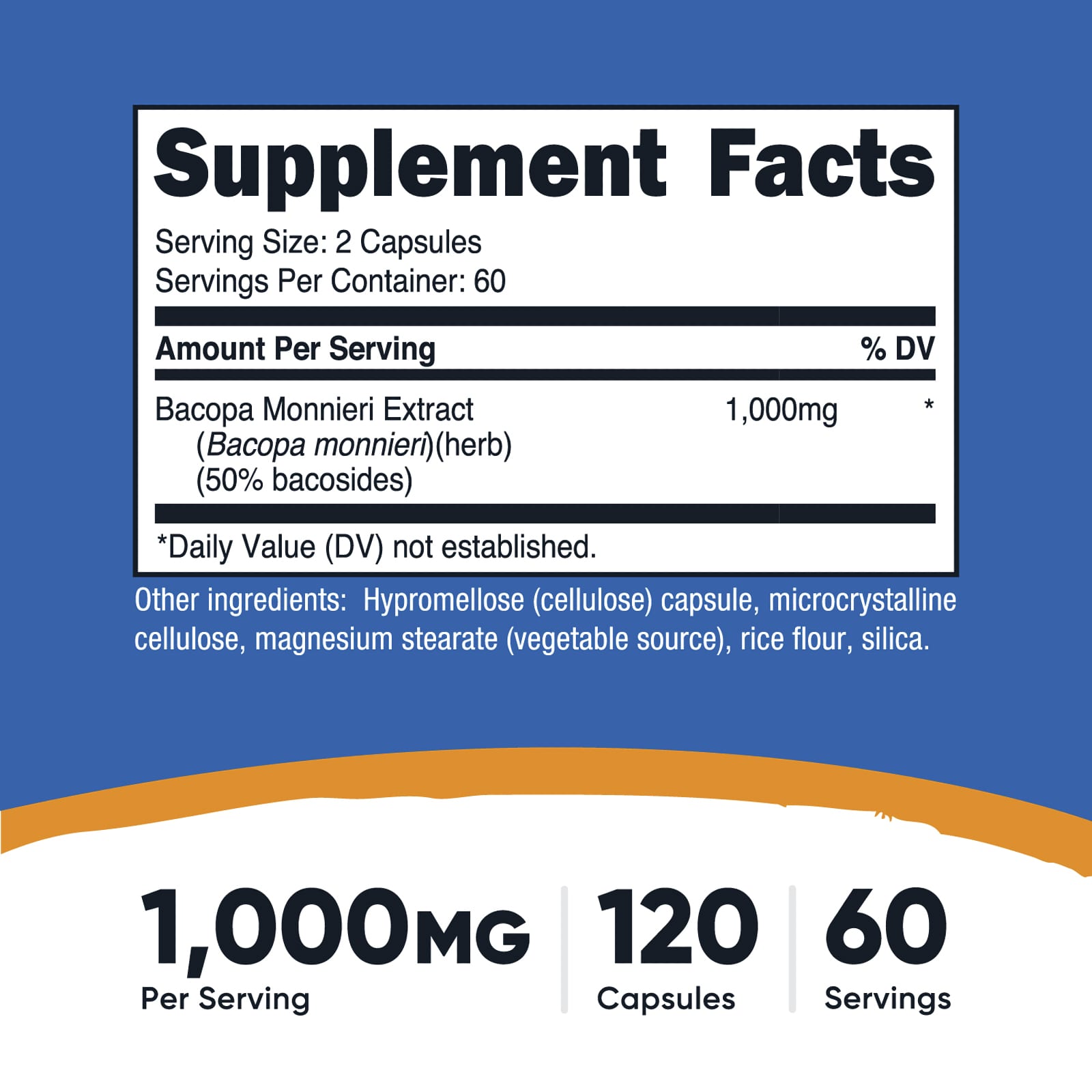 Nutricost, 假馬齒莧,1000 毫克,120 粒膠囊(每粒膠囊 500 毫克)