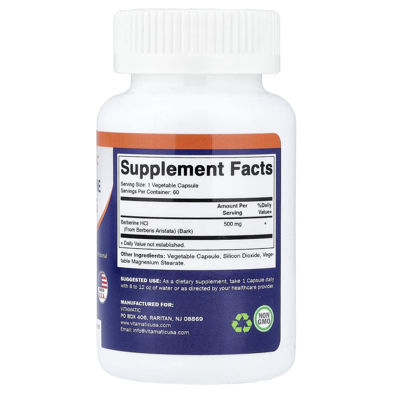 Vitamatic, 小檗鹼,500 毫克,60 粒素食膠囊