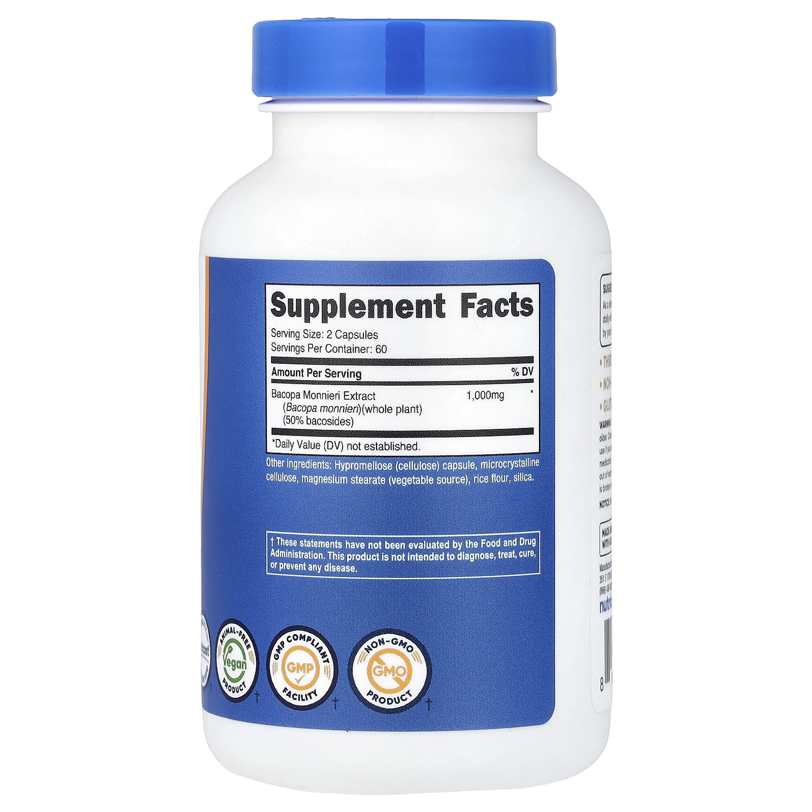 Nutricost, 假馬齒莧,1000 毫克,120 粒膠囊(每粒膠囊 500 毫克)