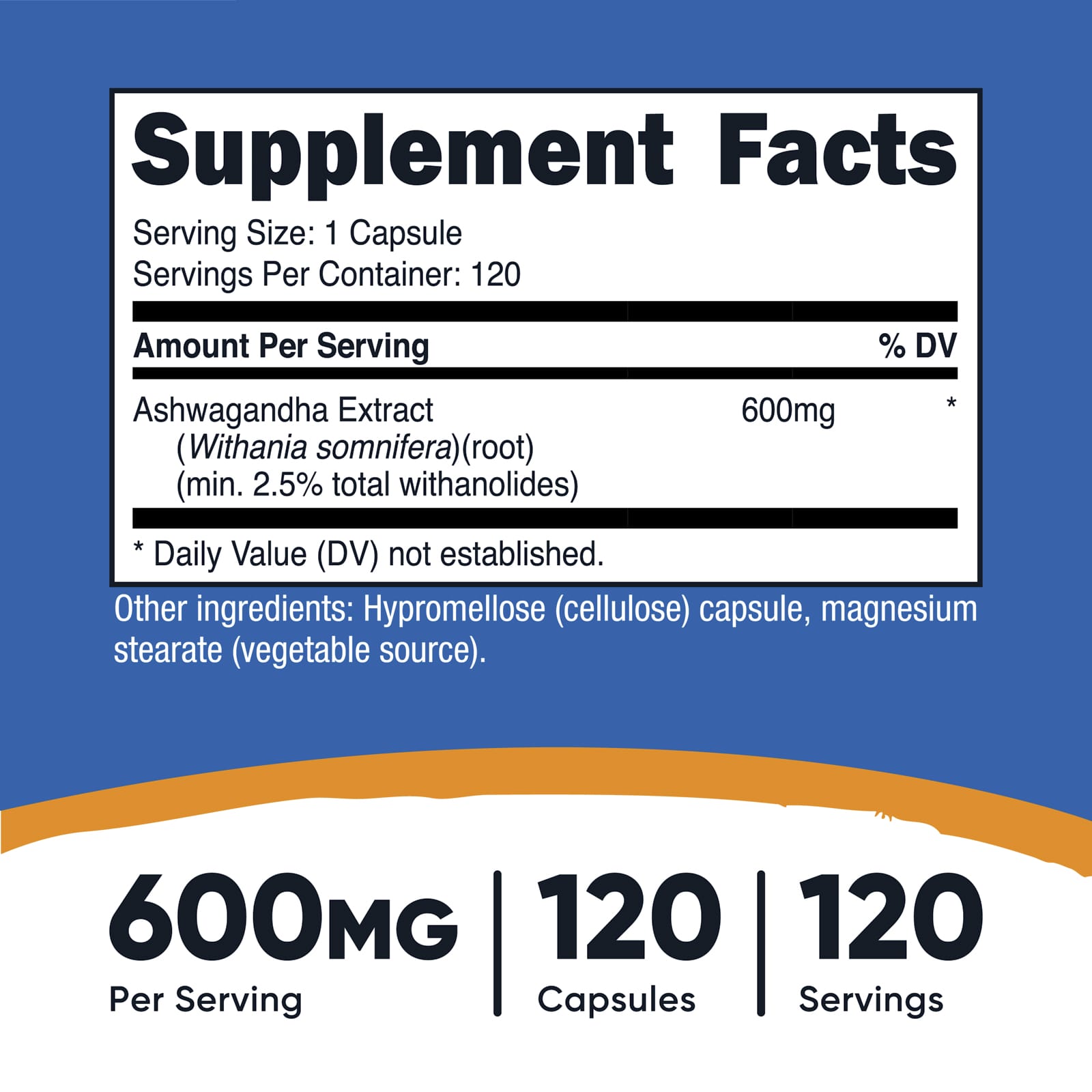 Nutricost, 南非醉茄根提取物,600 毫克,120 粒膠囊