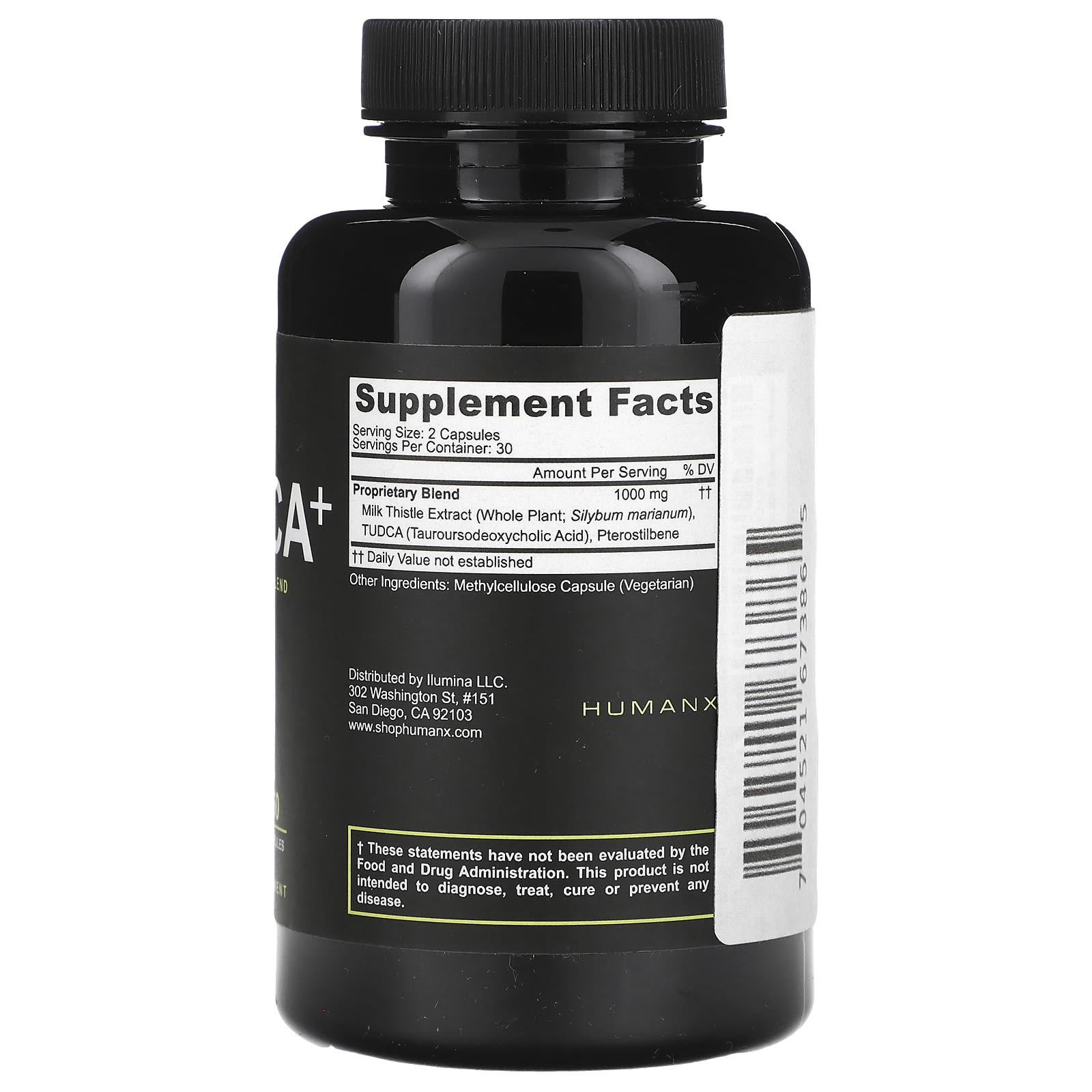 Humanx, Tudca+,1000 毫克,60 粒膠囊(每粒膠囊 500 毫克)