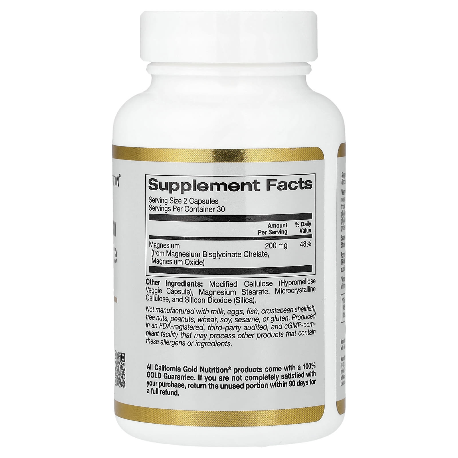 California Gold Nutrition, 雙甘氨酸鎂螯合物,Albion TRAACS®,60 粒素食膠囊(每粒 100 毫克)