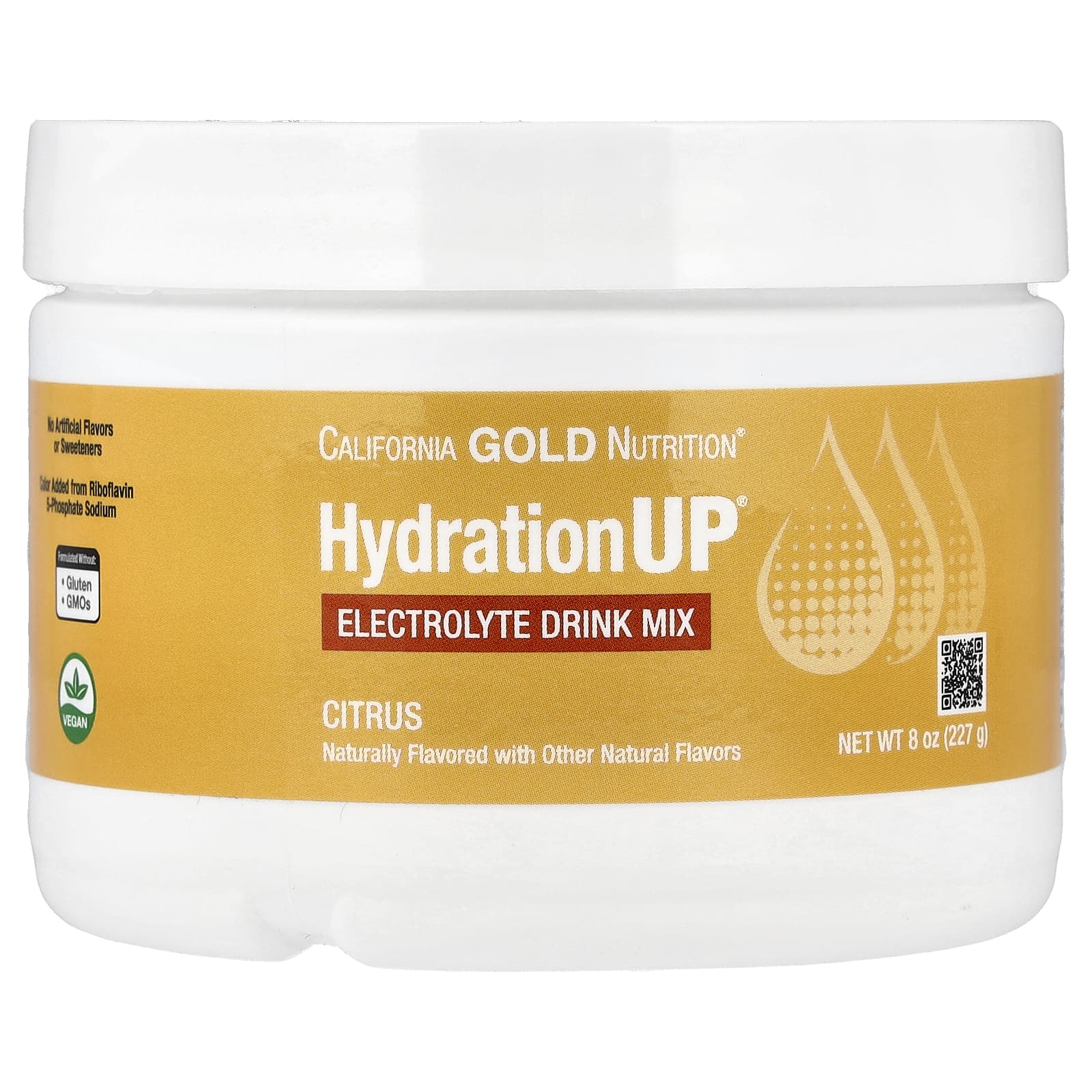 California Gold Nutrition, HydrationUP®,含鈣、鉀、維他命 C 和維他命 E 的電解質混合飲品,柑橘味,8 盎司(227 克)