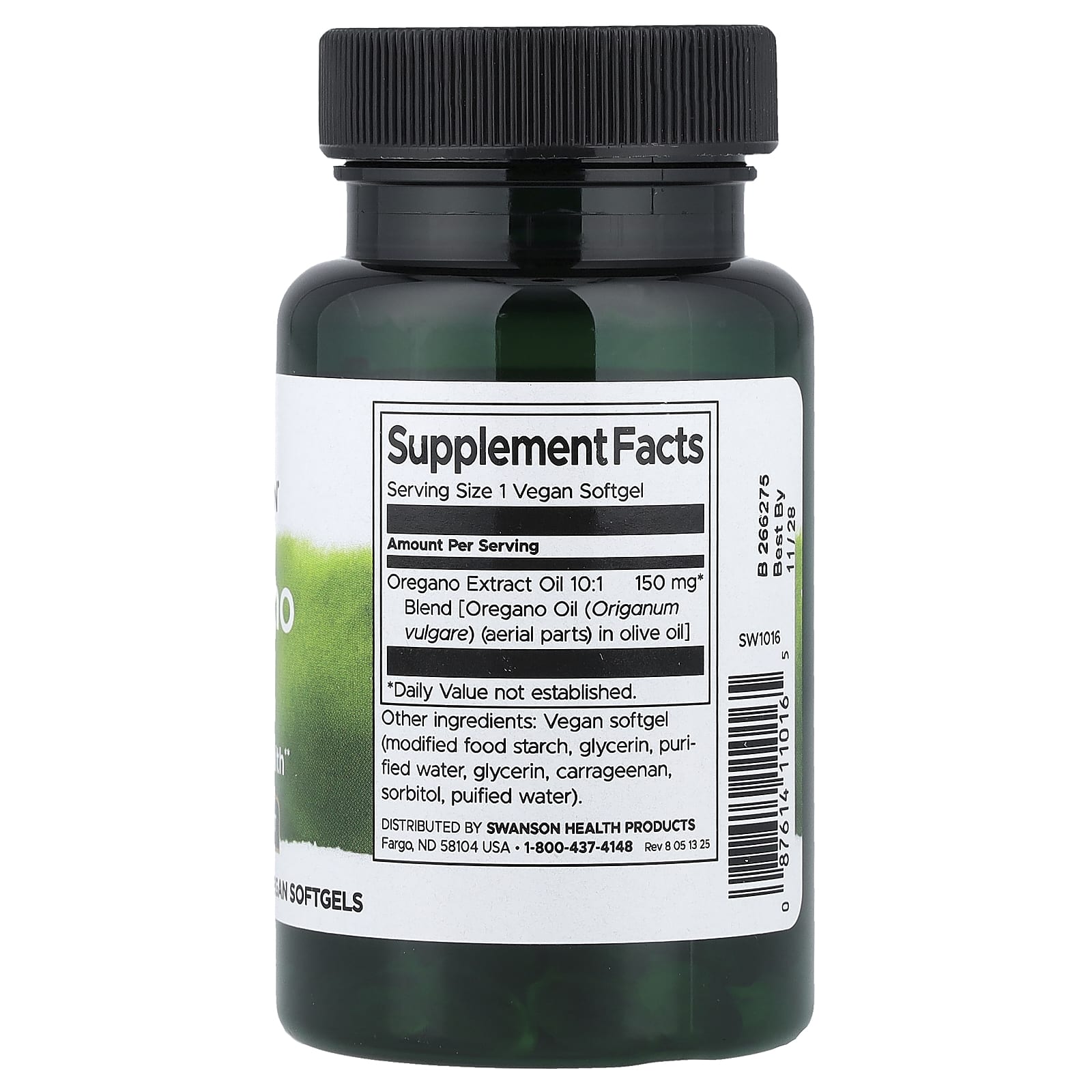 Swanson Vitamins, 牛至油,120 粒軟膠囊(每粒軟膠囊 150 毫克)