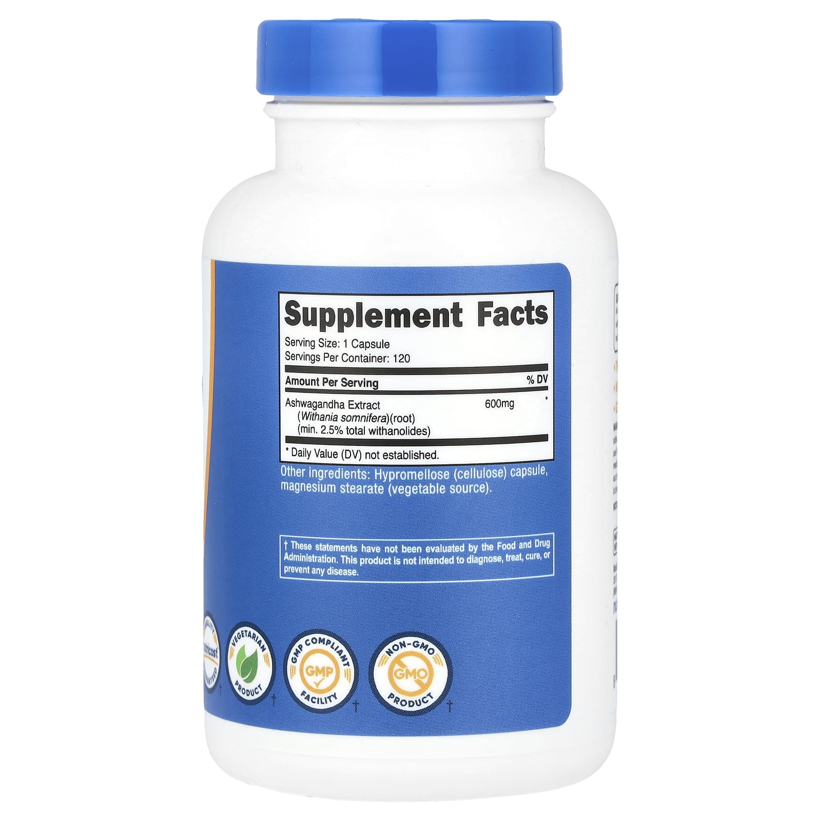Nutricost, 南非醉茄根提取物,600 毫克,120 粒膠囊