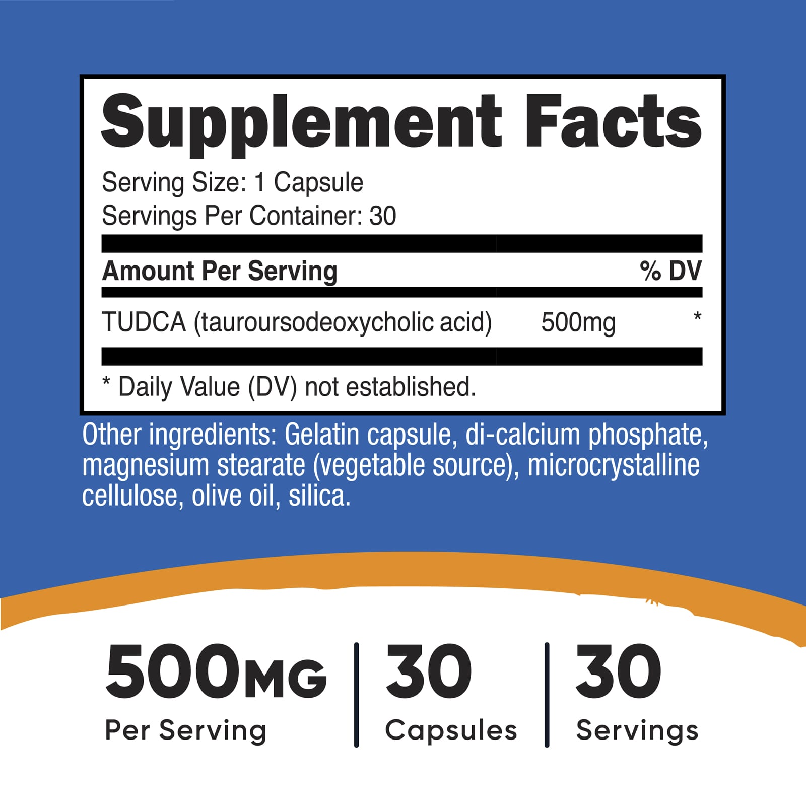 Nutricost, 牛磺熊去氧膽酸(TUDCA),500 毫克,30 粒膠囊