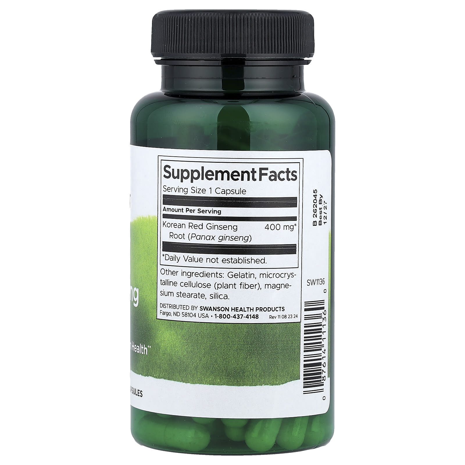 Swanson Vitamins, 多面®高麗紅參根,400 毫克,90 粒膠囊