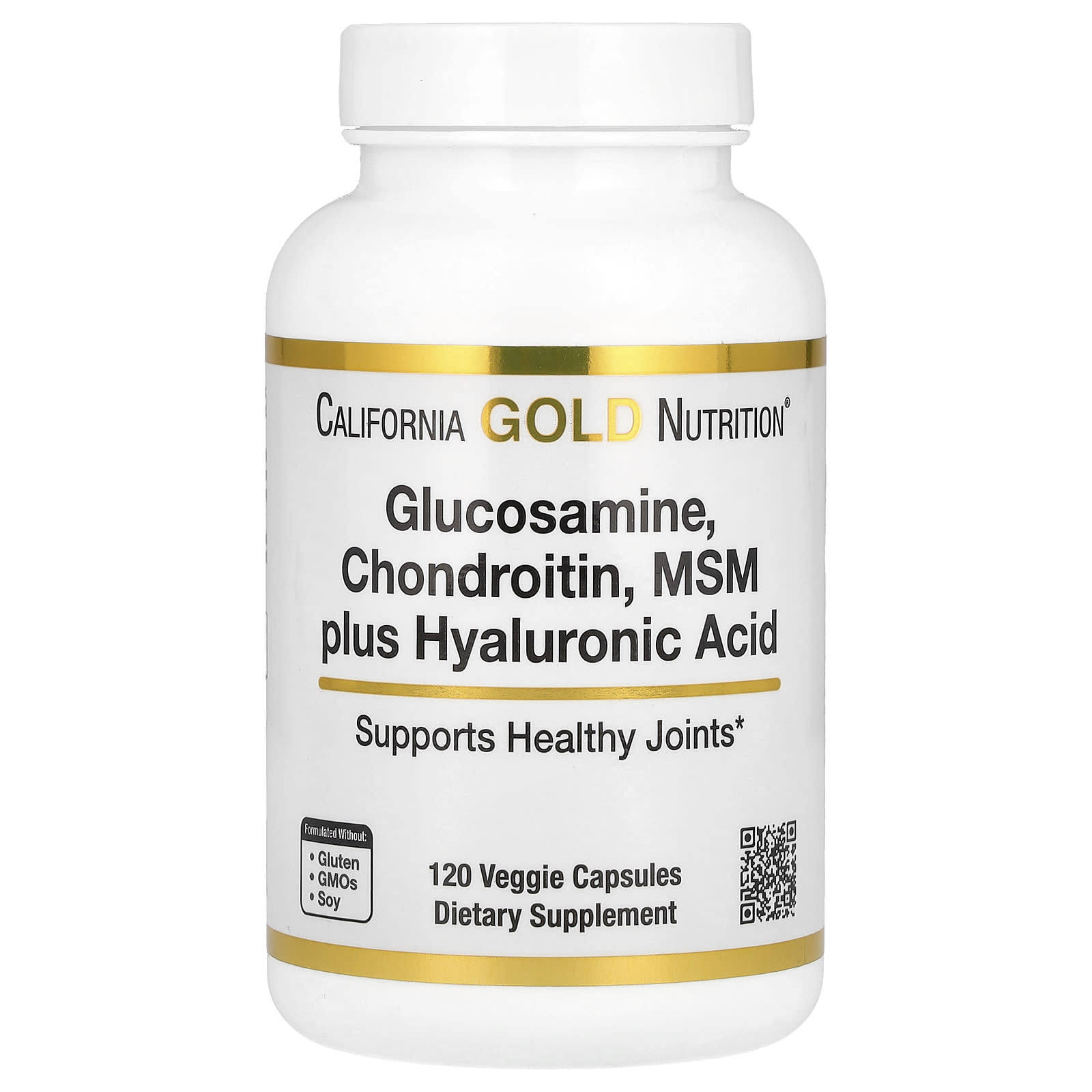 California Gold Nutrition, 葡萄糖胺軟骨素,MSM 加透明質酸,120 粒素食膠囊
