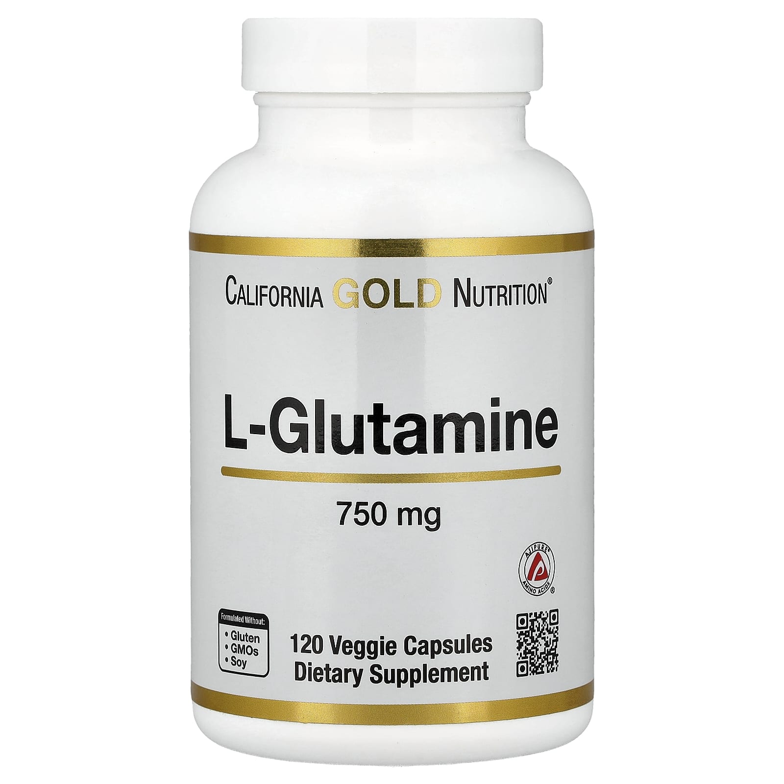 California Gold Nutrition, L-谷氨醯胺,750 毫克,120 粒素食膠囊