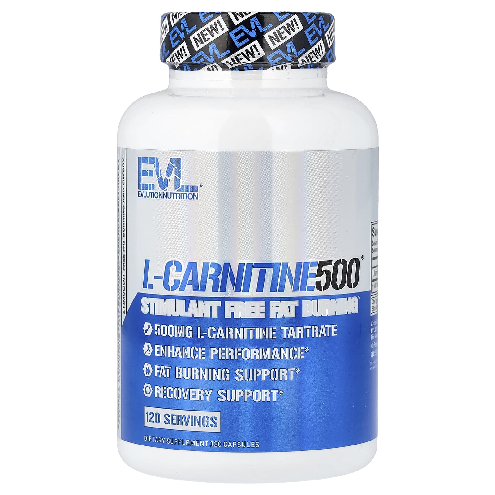 EVLution Nutrition, L-Carnitine500®,500 毫克,120 粒膠囊