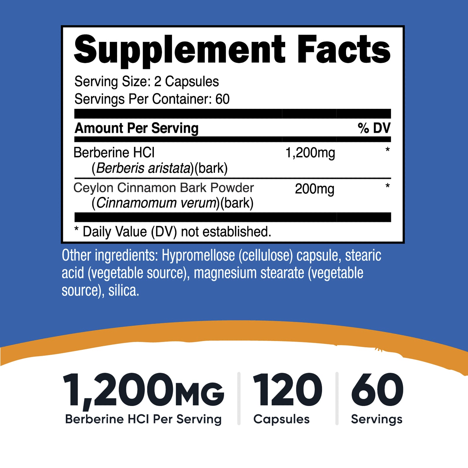Nutricost, 鹽酸小檗鹼和錫蘭肉桂,1200 毫克,120 粒膠囊(每粒膠囊 600 毫克)