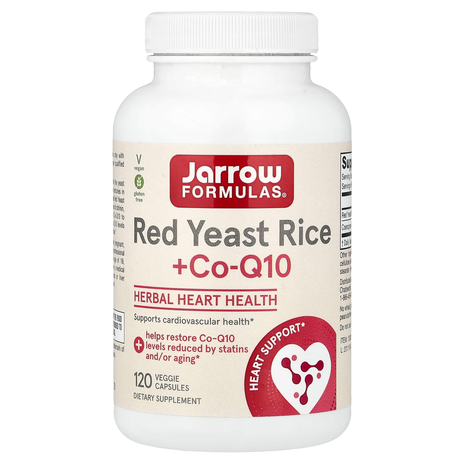 Jarrow Formulas, 紅曲米 + 輔酶 Q10,120 粒素食膠囊