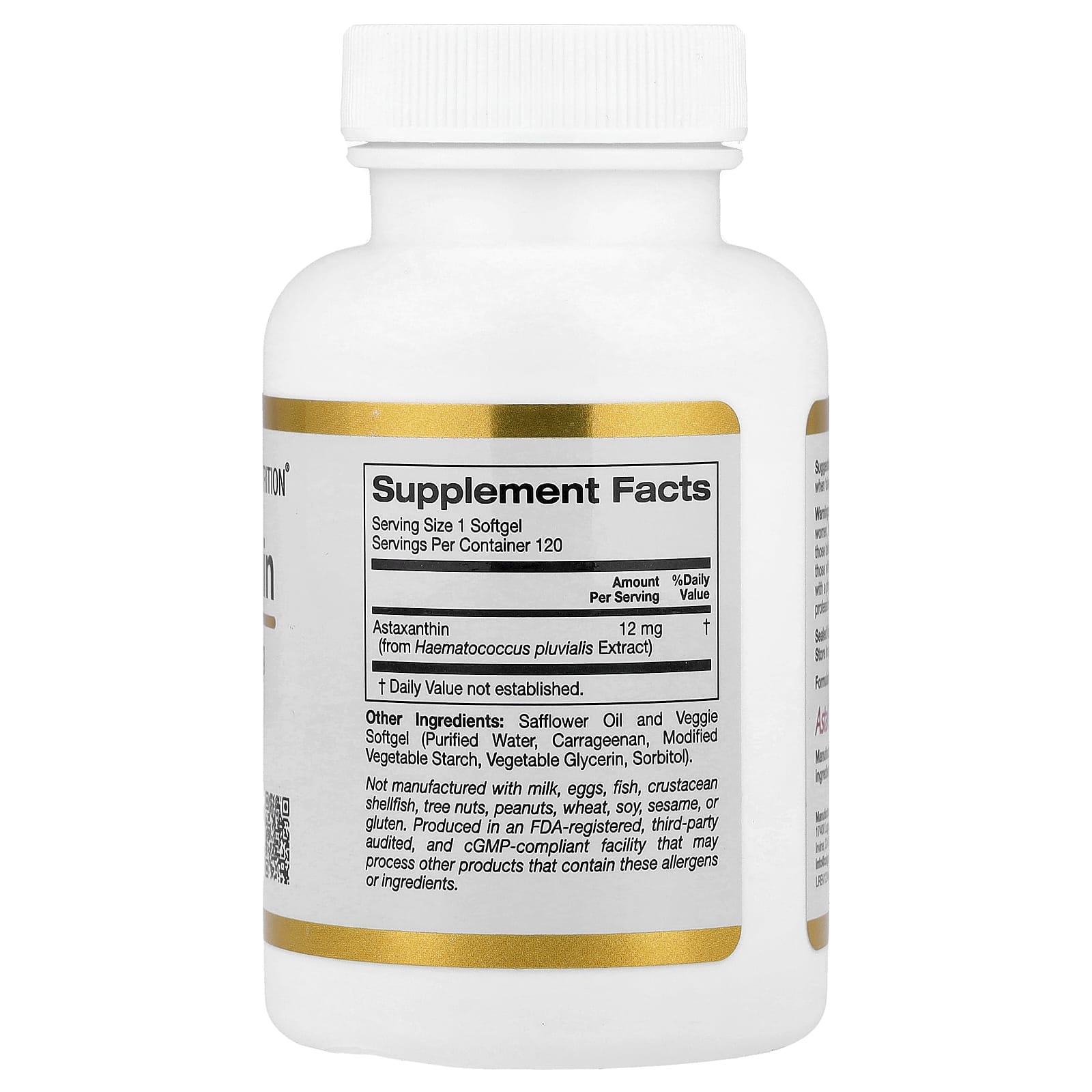 California Gold Nutrition, 蝦青素,Astalif® 全冰島,12 毫克,120 粒素食軟膠囊