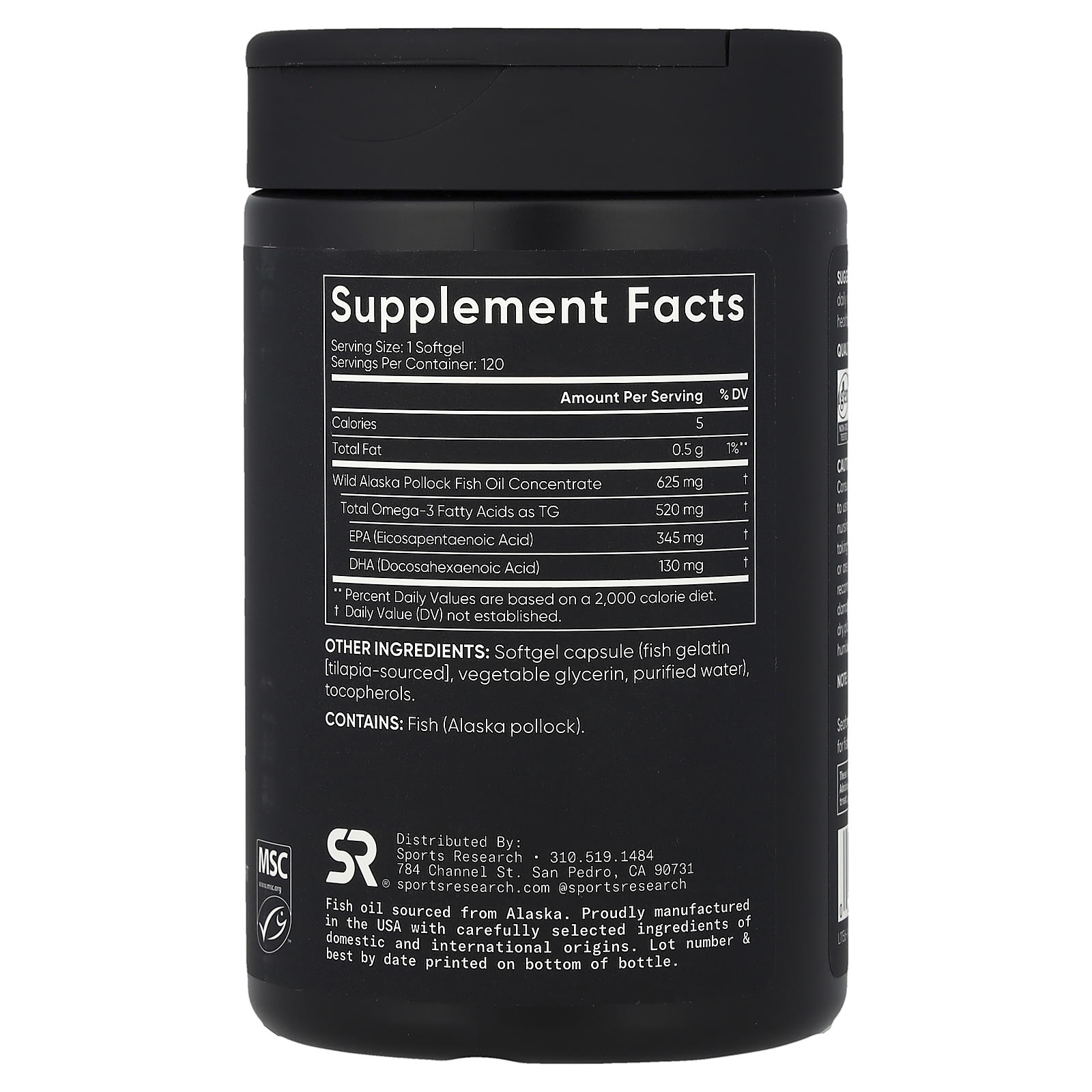Sports Research, Omega-3 魚油,迷你凝膠,120 粒軟膠囊