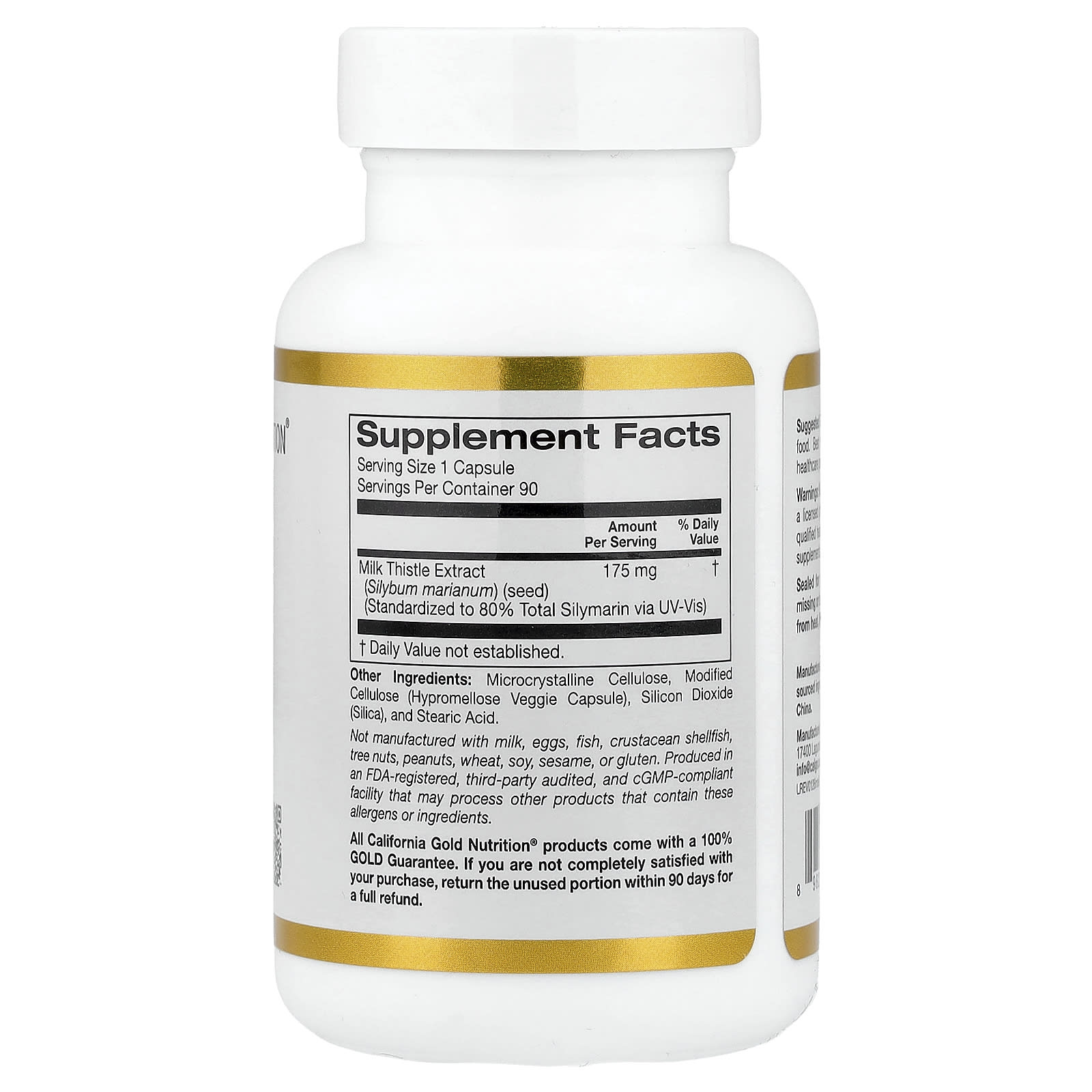 California Gold Nutrition, 水飛薊提取物,175 毫克,90 粒素食膠囊