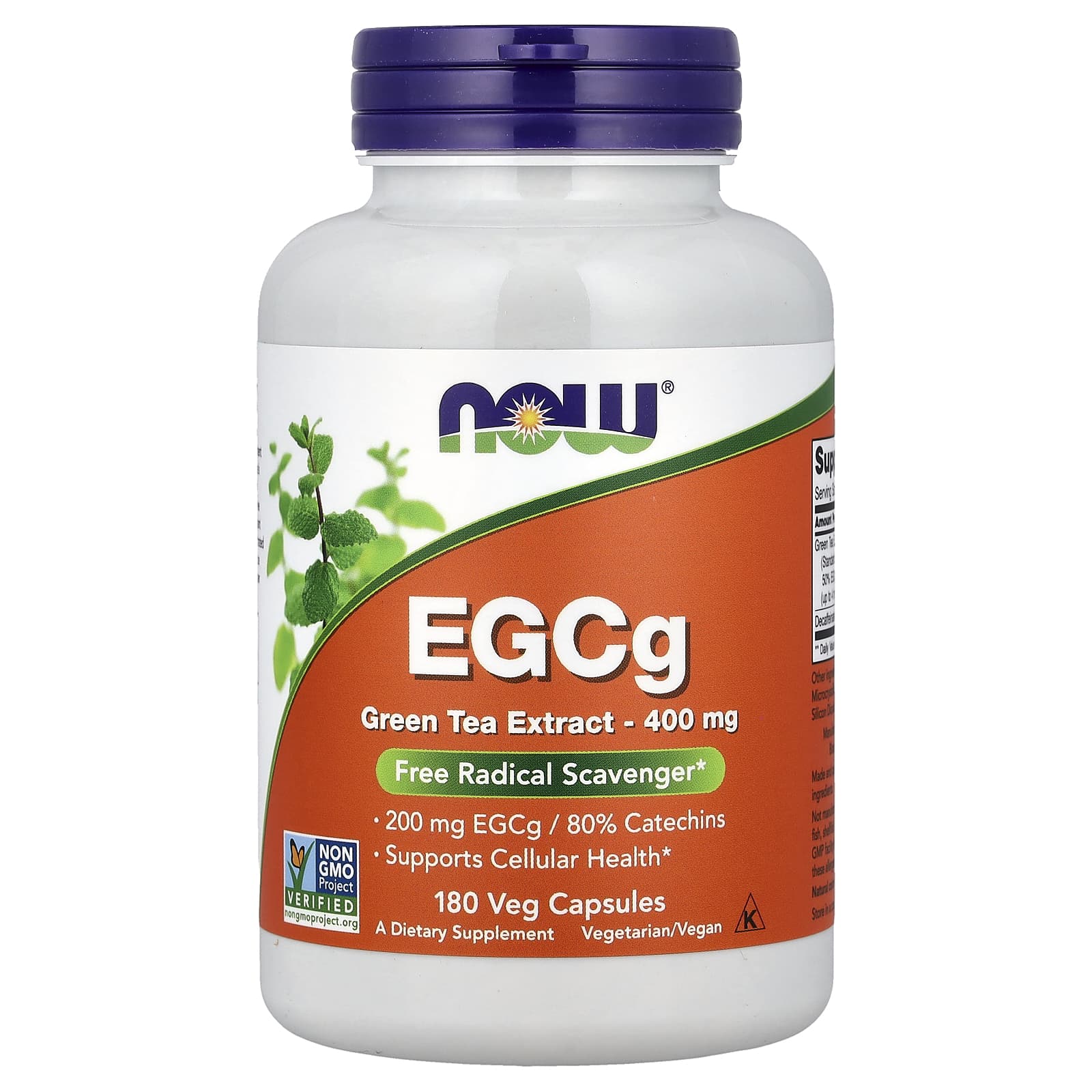 NOW Foods, EGCg 綠茶提取物素食膠囊,400 毫克,180 粒