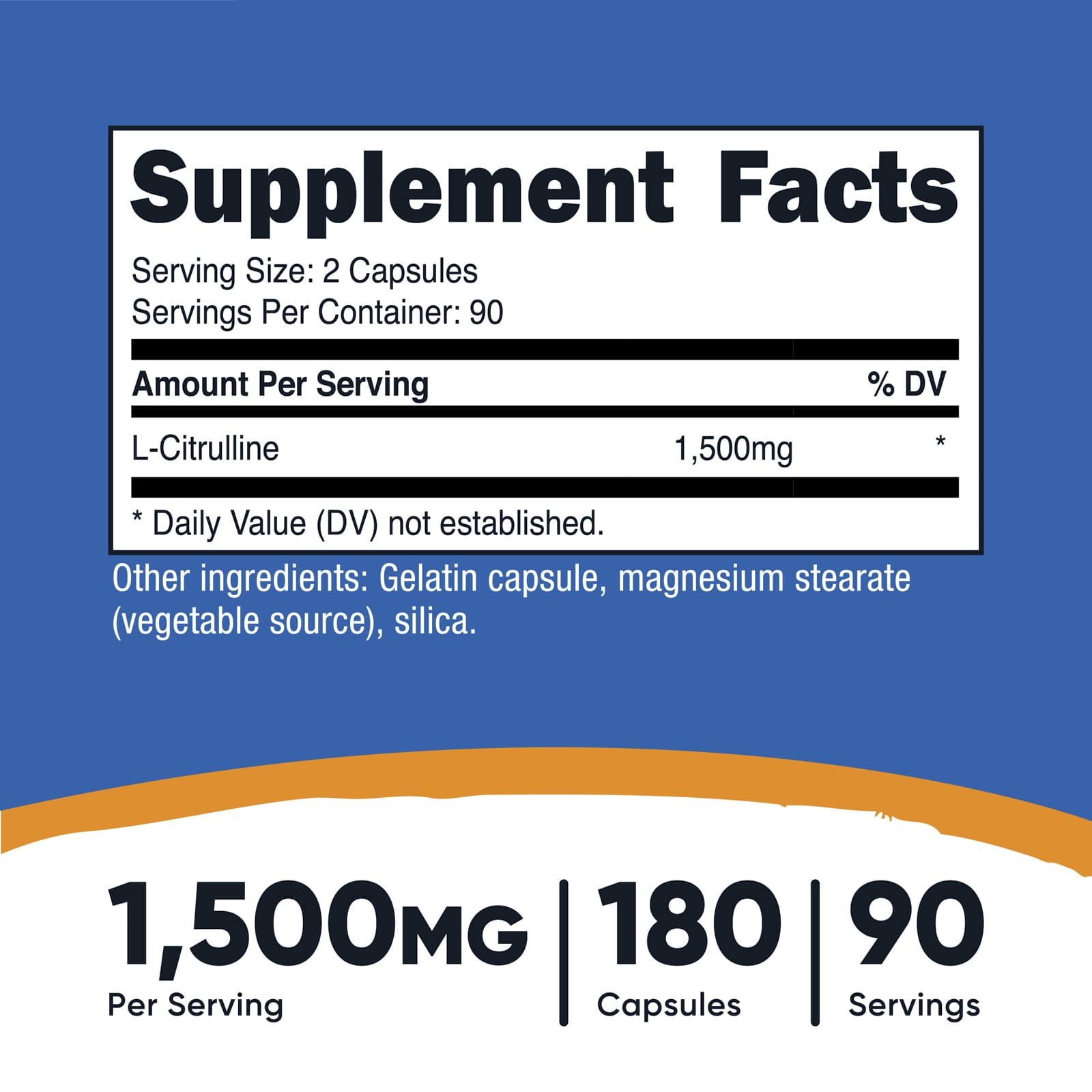 Nutricost, L-瓜氨酸,1500 毫克,180 粒膠囊(每粒膠囊 750 毫克)