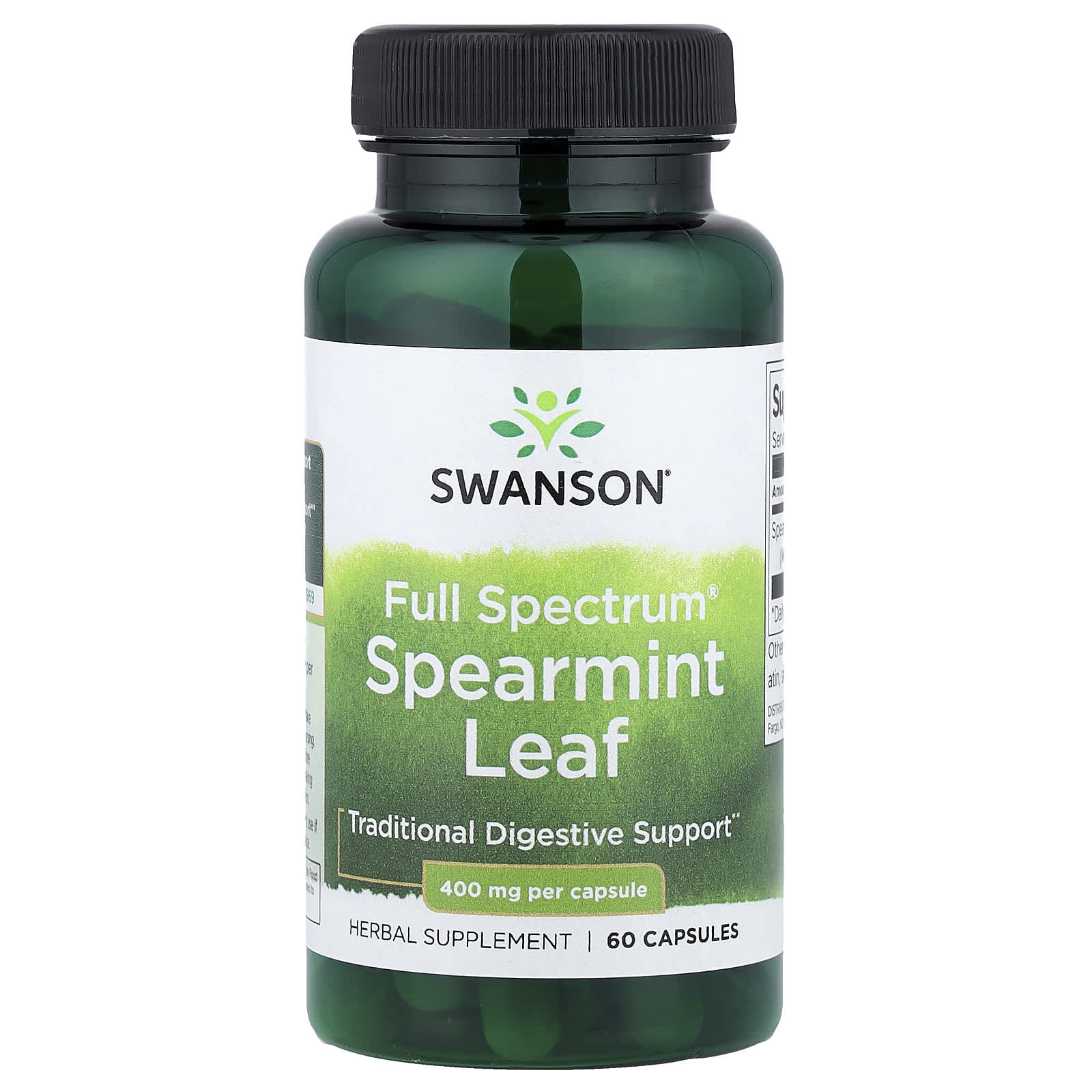 Swanson Vitamins, 多面® 薄荷葉,400 毫克,60 粒膠囊