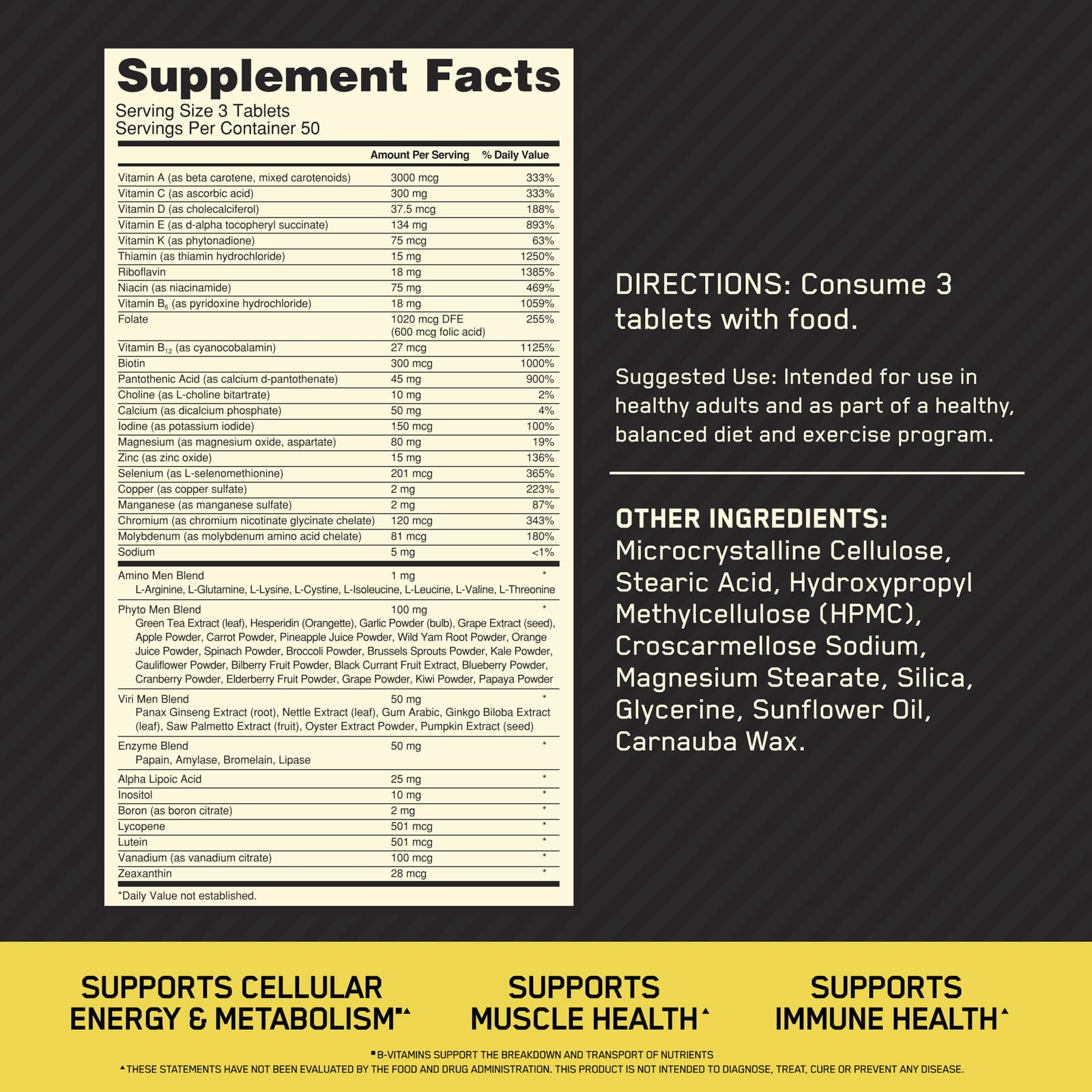 Optimum Nutrition, Opti-Men 男性複合維他命,150 片