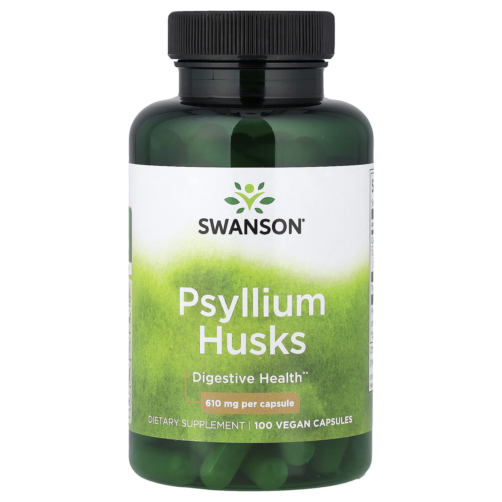 Swanson Vitamins, 車前子殼全素膠囊,610 毫克,100 粒