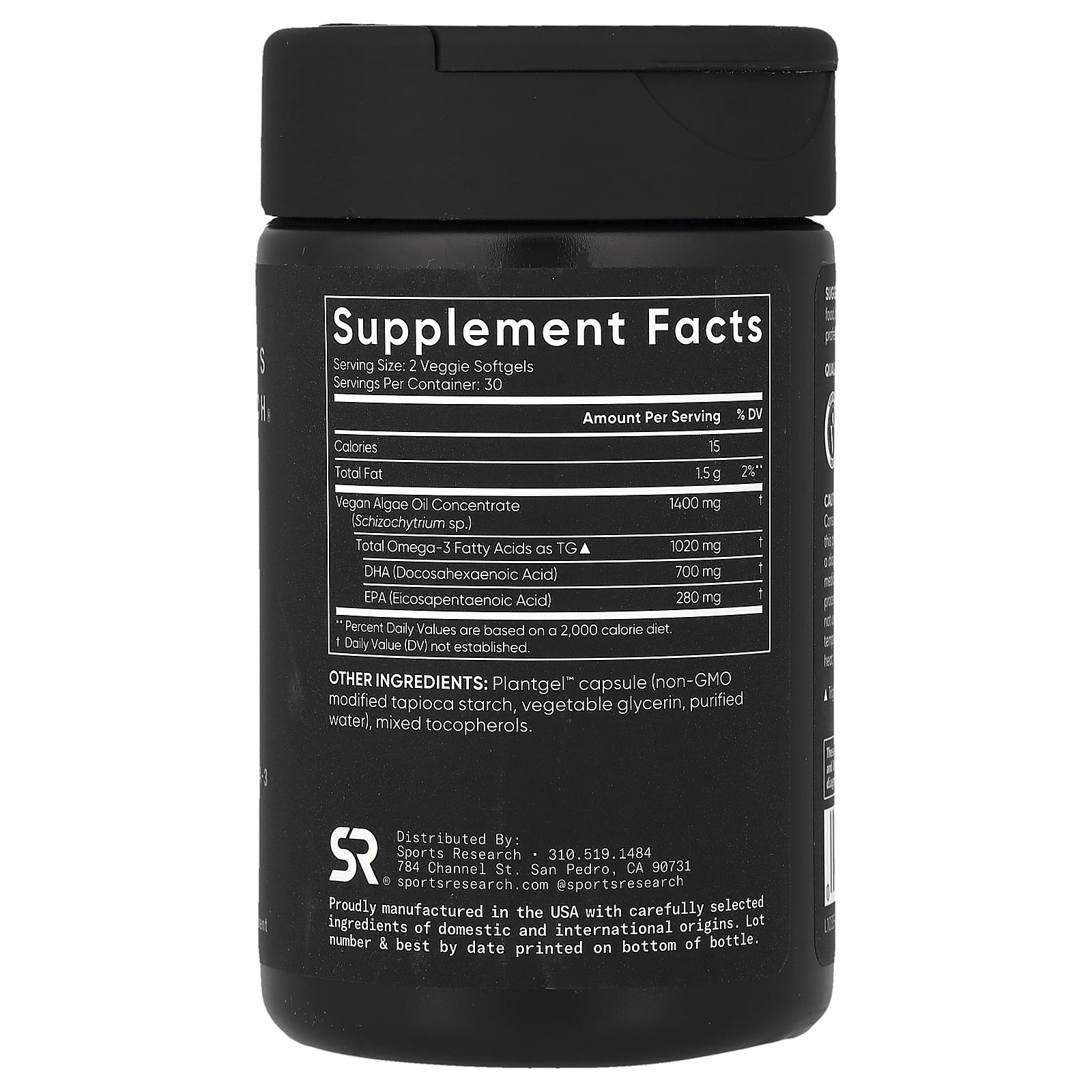 Sports Research, 素食 Omega-3,60 粒軟膠囊