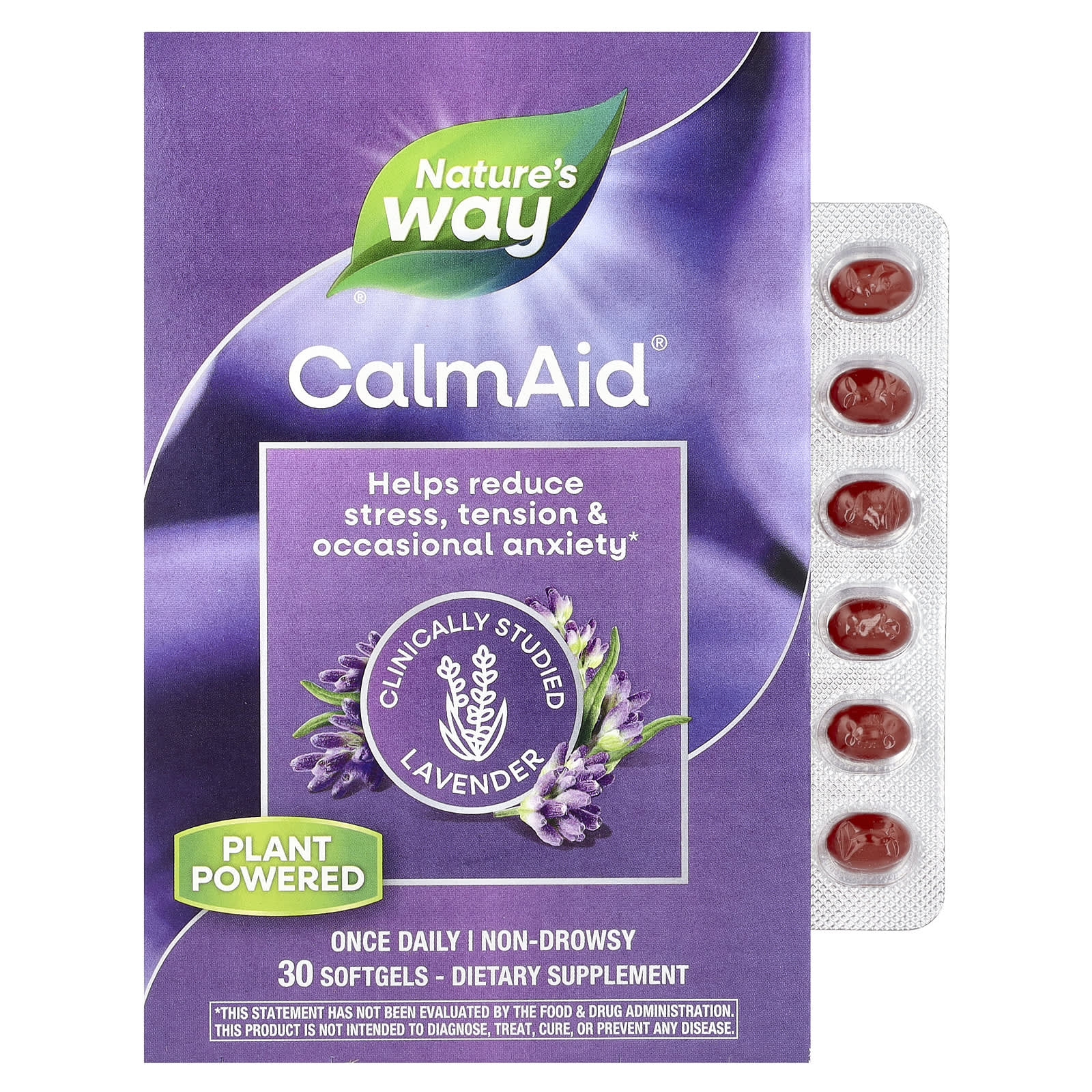 Nature's Way, CalmAid,科學研究薰衣花草,80 毫克,30 粒軟膠囊