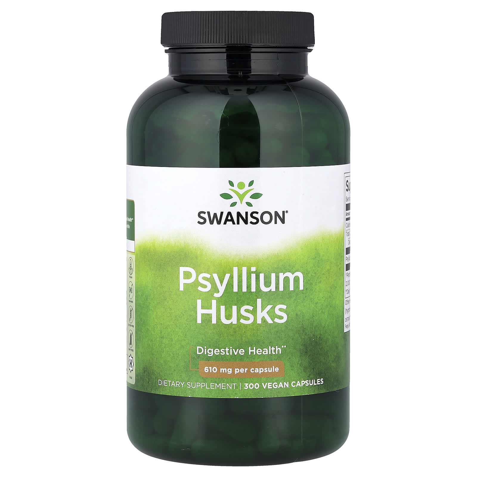 Swanson Vitamins, 車前子殼全素膠囊,610 毫克,300 粒
